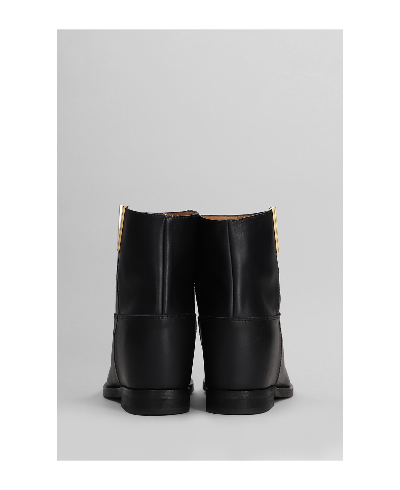 Via Roma 15 Ankle Boots Inside Wedge In Black Leather - black