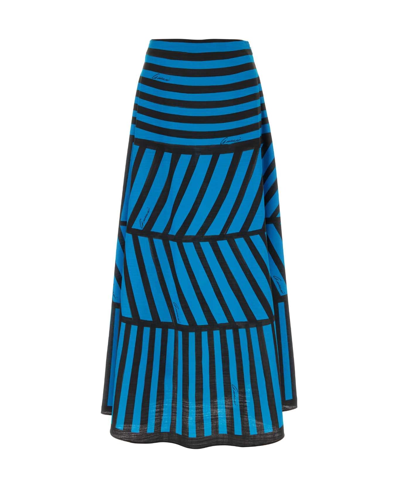 Gucci Printed Cotton Blend Long Skirt - 4594