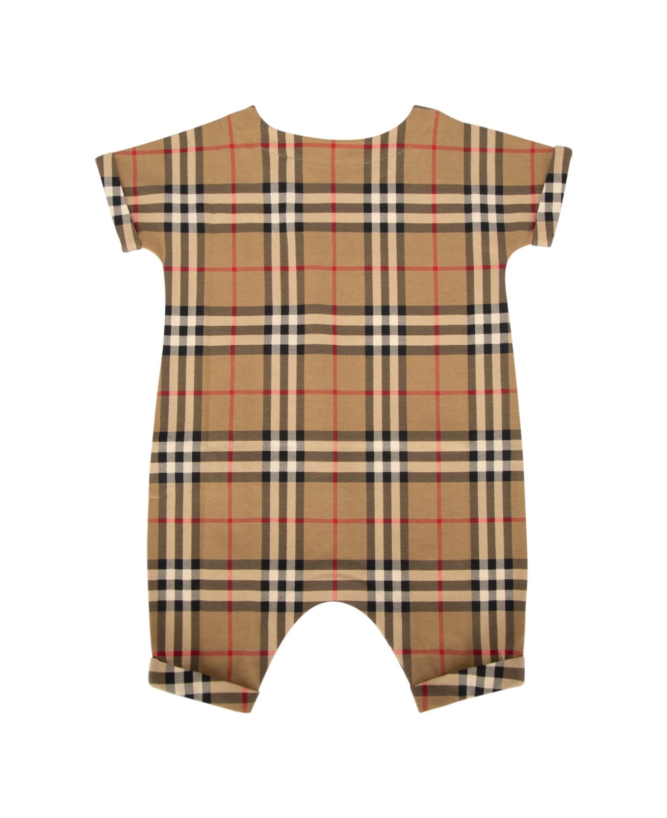 Burberry Checked Babygrow - Beige