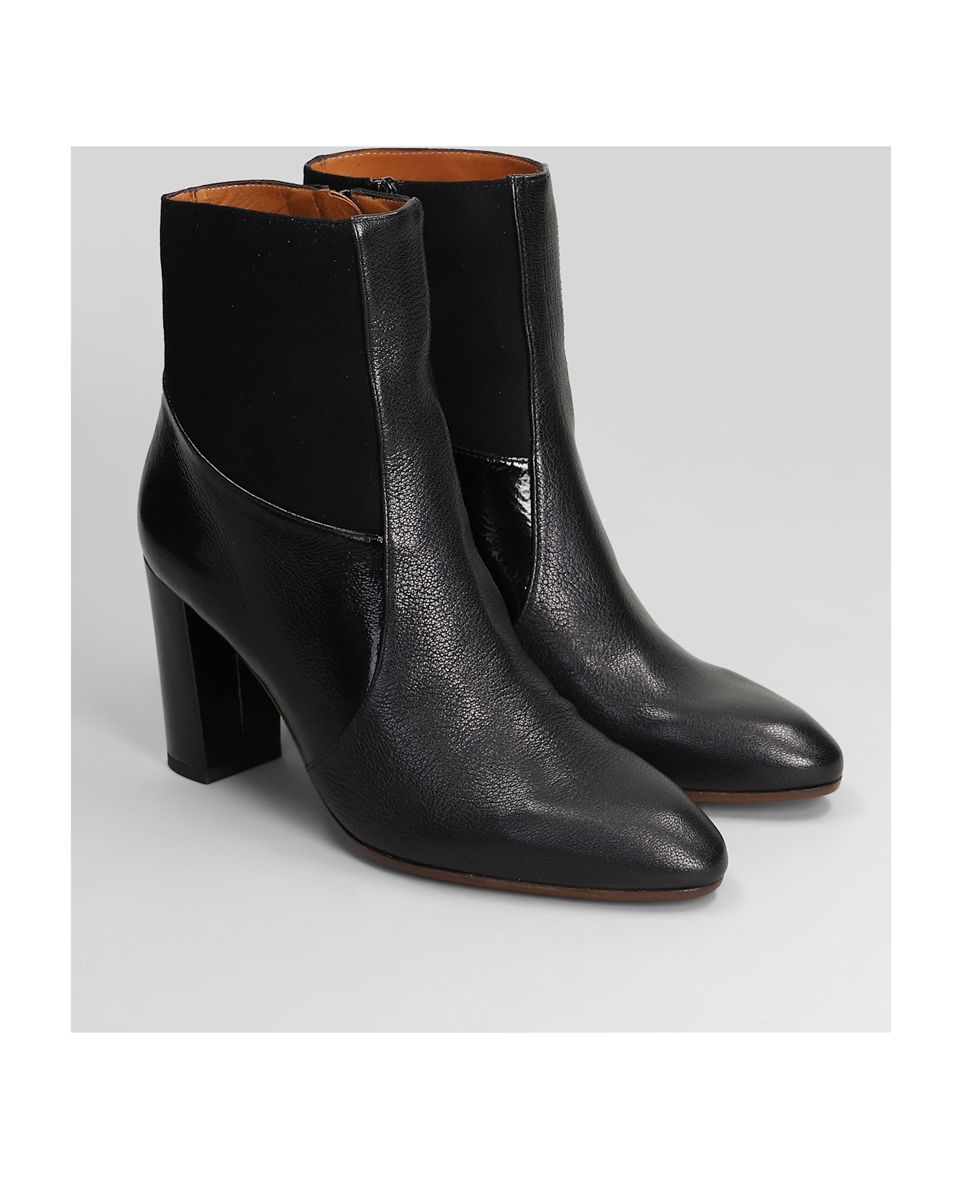 Chie Mihara Etyu High Heels Ankle Boots In Black Leather - black