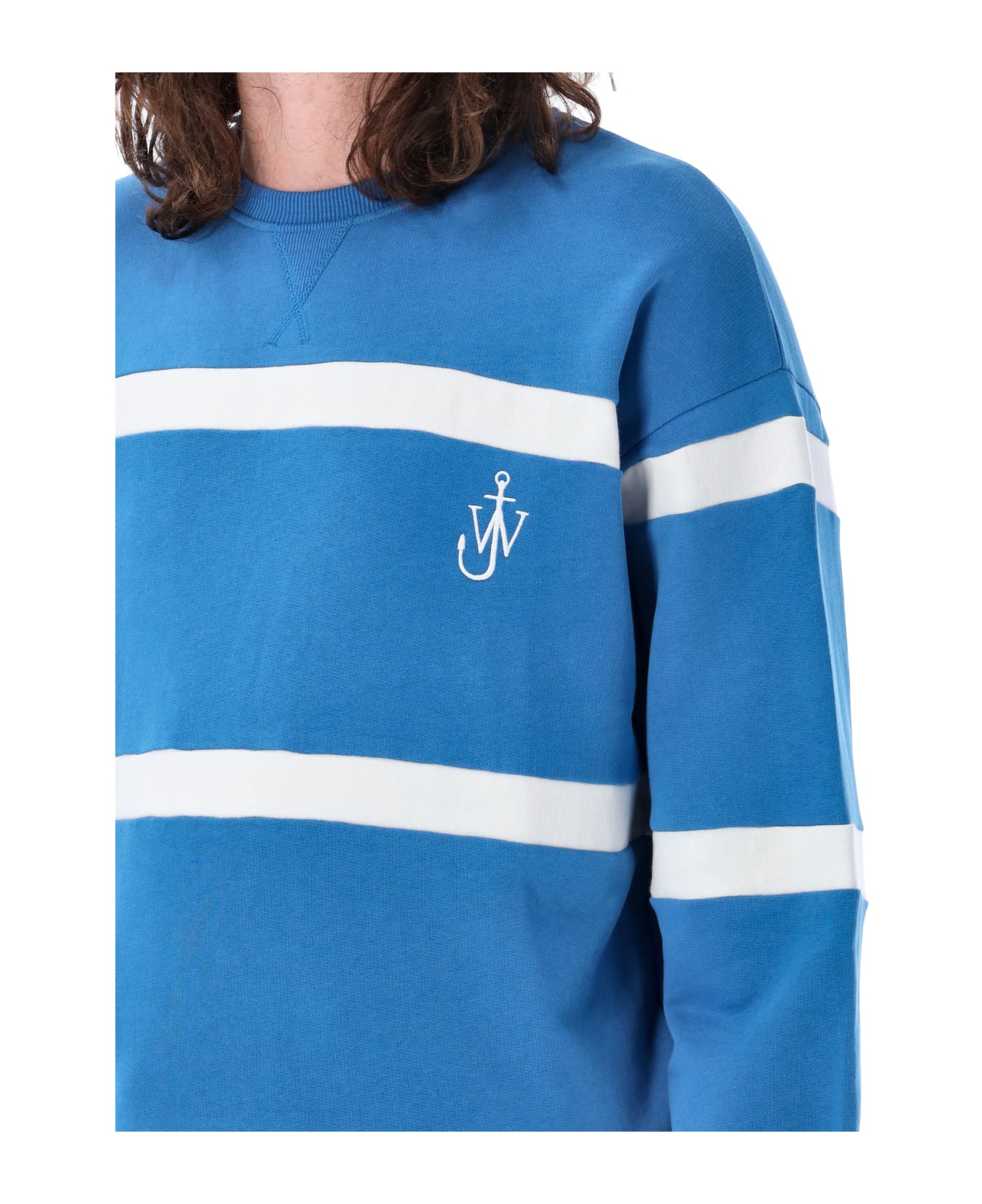 J.W. Anderson Striped Sweatshirt - BLUE WHITE