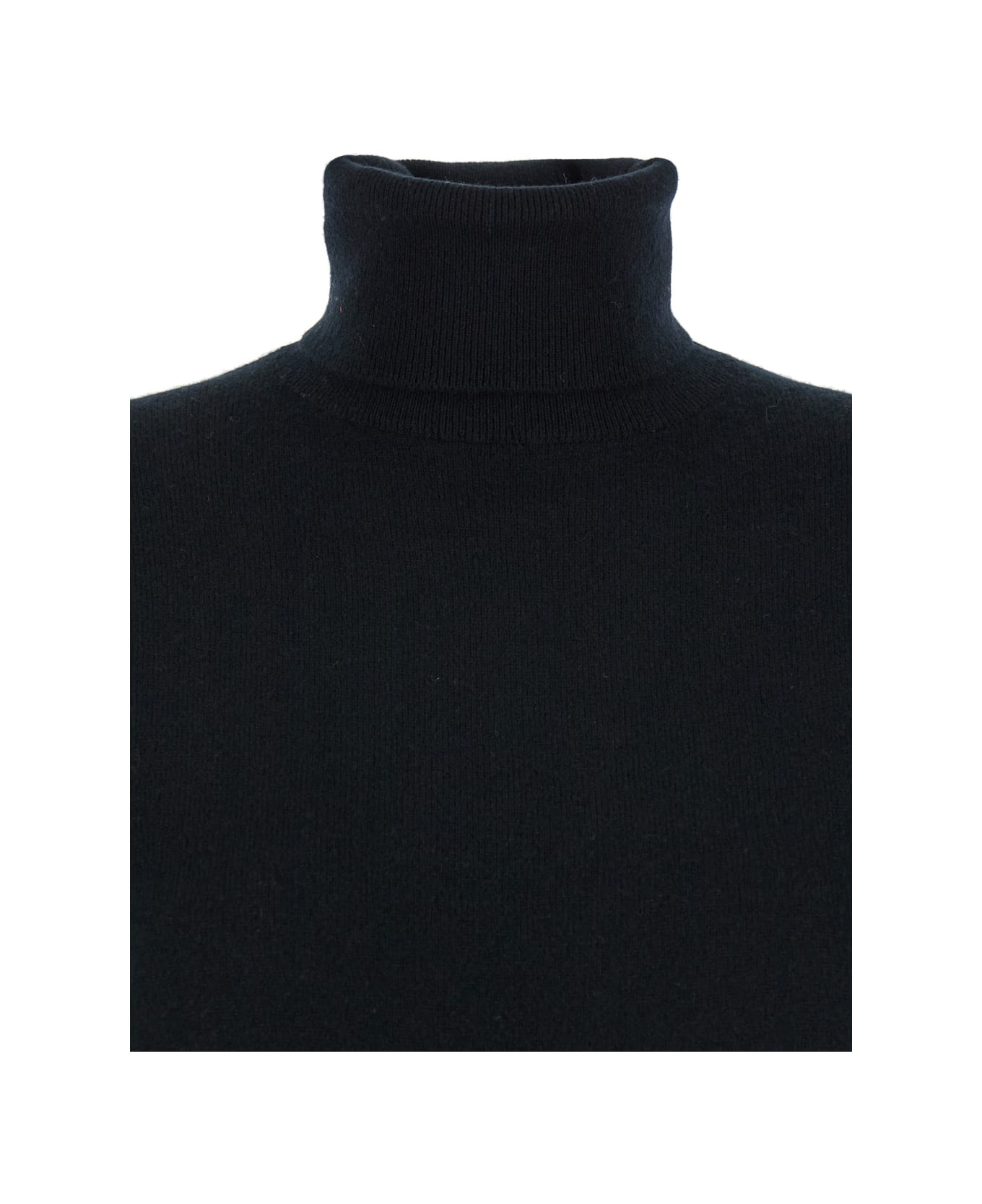 Allude Black High Neck Sweater With Dropped Shoulders In Cashmere Woman - Black