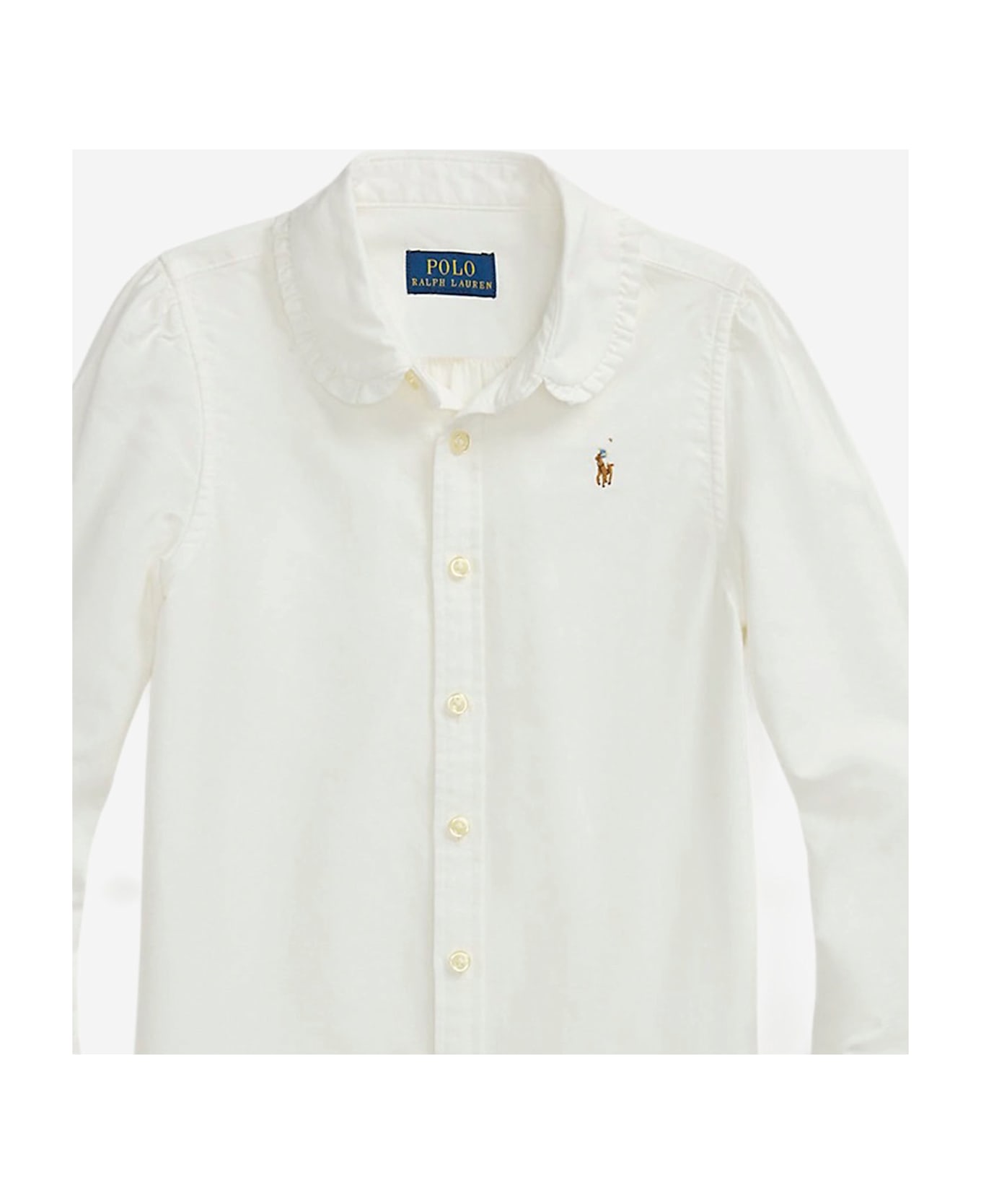 Polo Ralph Lauren Cotton Shirt With Ruffle - White