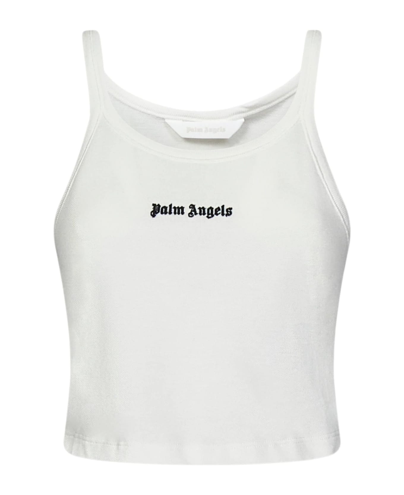 Palm Angels Off-white Cotton Tank Top - White