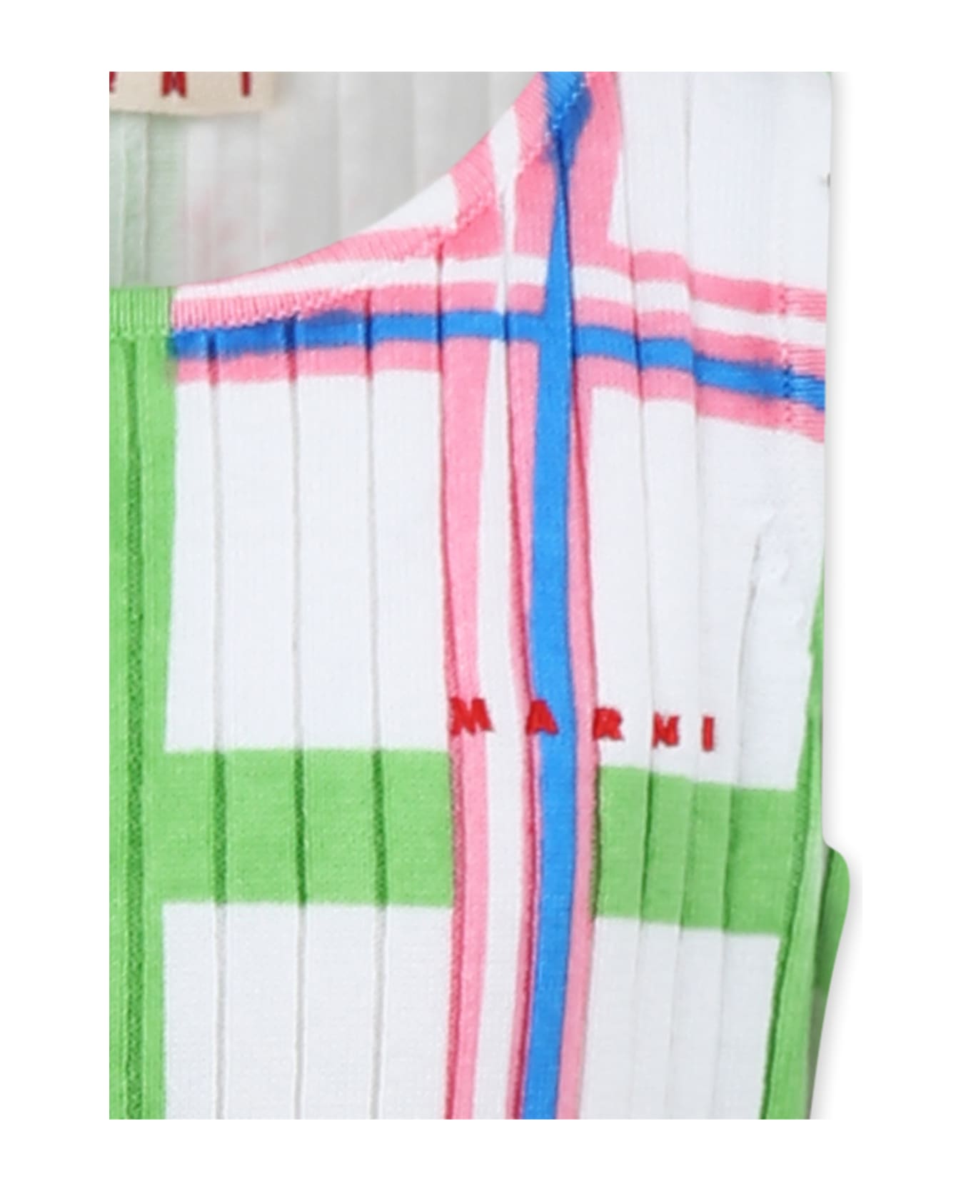 Marni White Dress For Girl With Logo - Pink