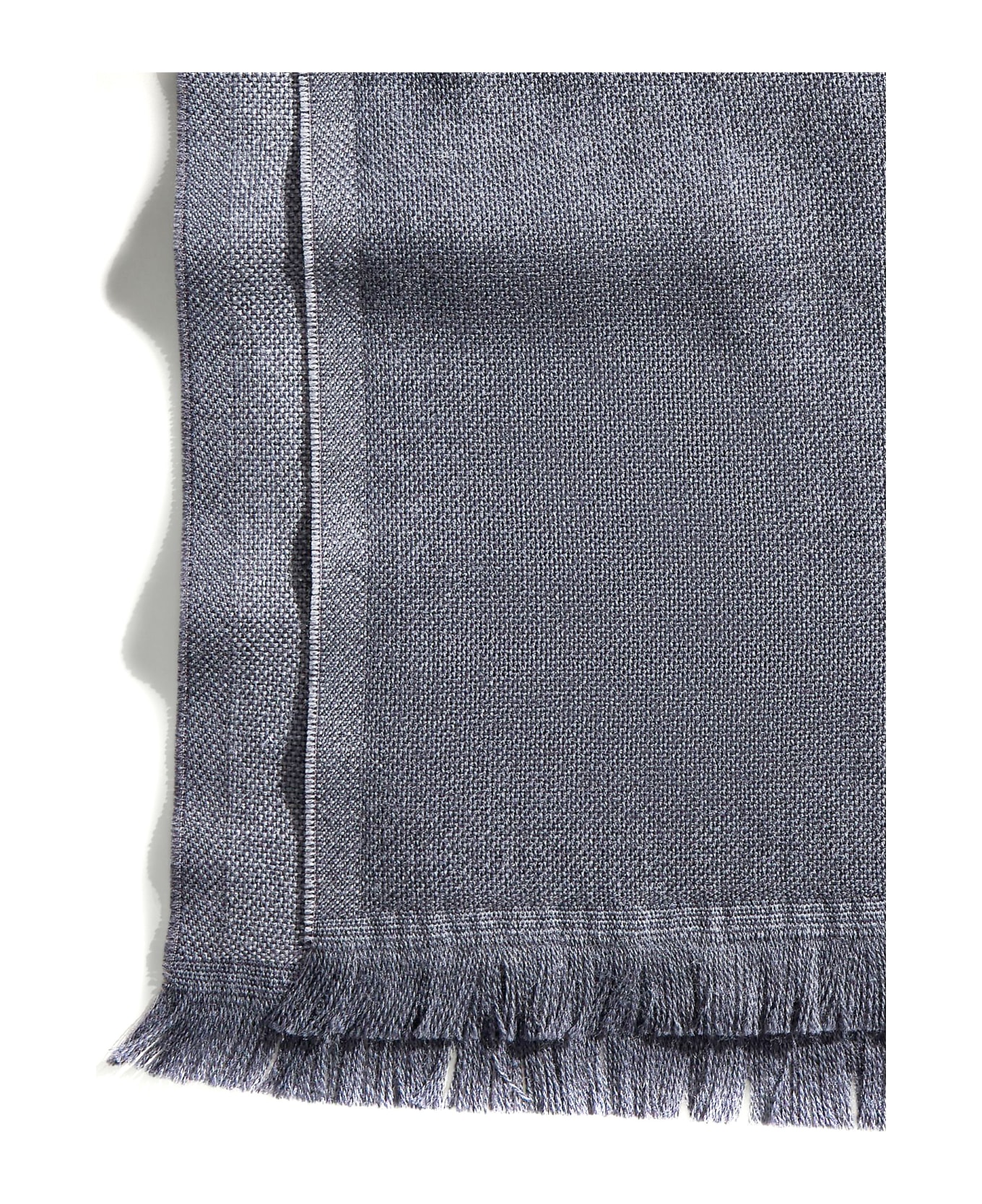Fay Double Face Scarf In Two-tone Wool - Grigio scuro