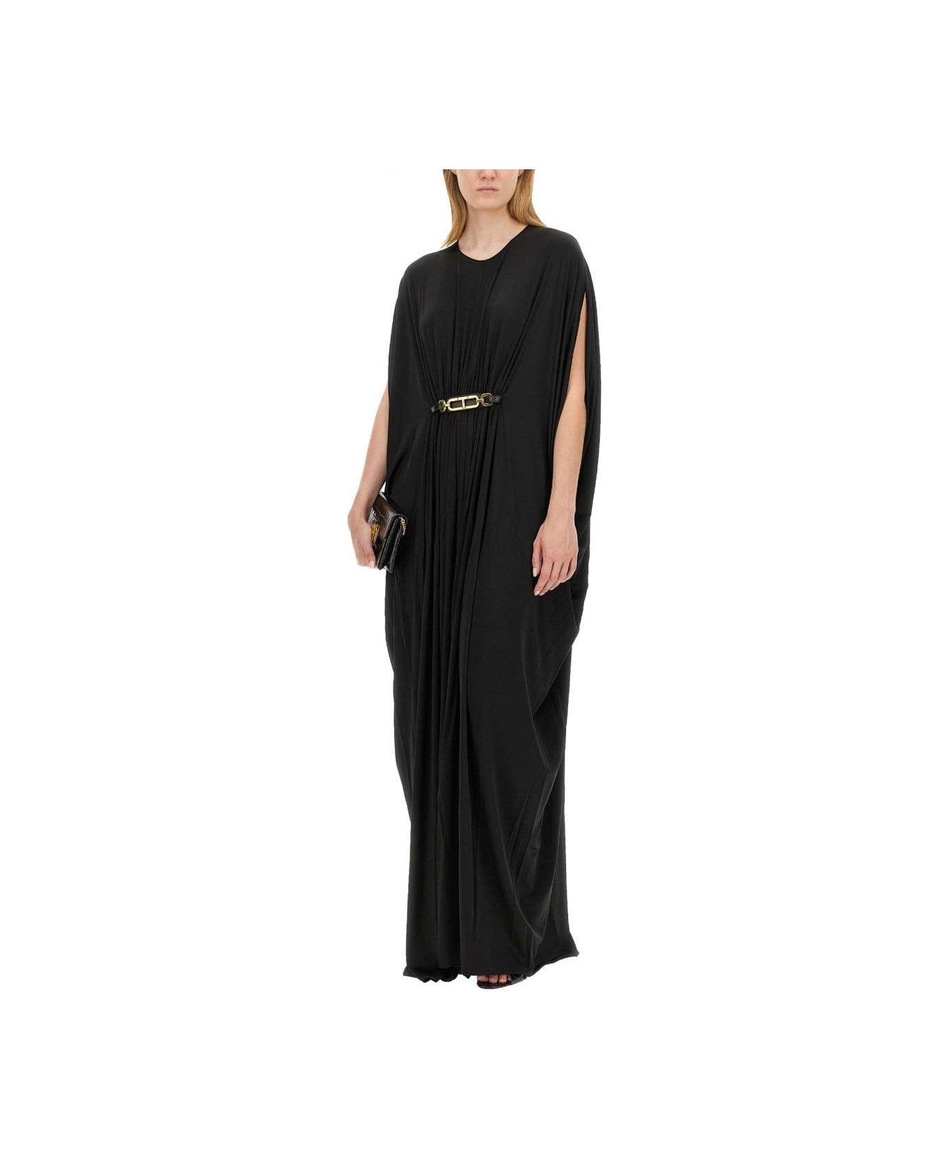 Tom Ford Satin Stretch-jersey Kaftan Dress - BLACK