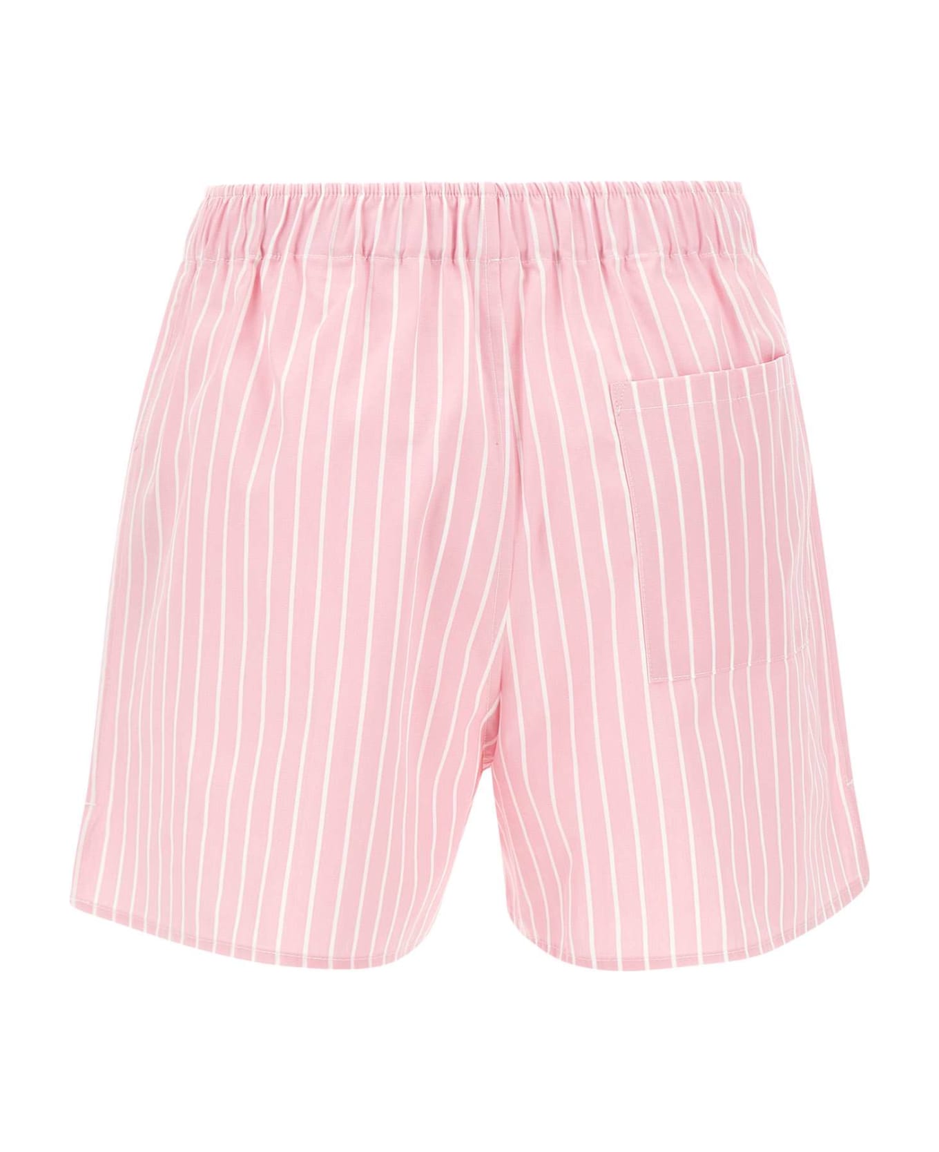 MC2 Saint Barth "boxy" Cotton Shorts - Pink/white