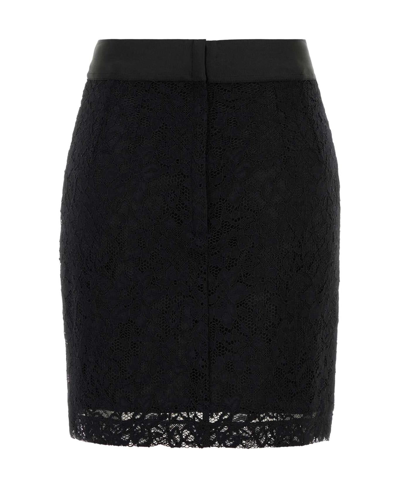 Dolce 
Gabbana Black Stretch Lace Mini Skirt - NERO