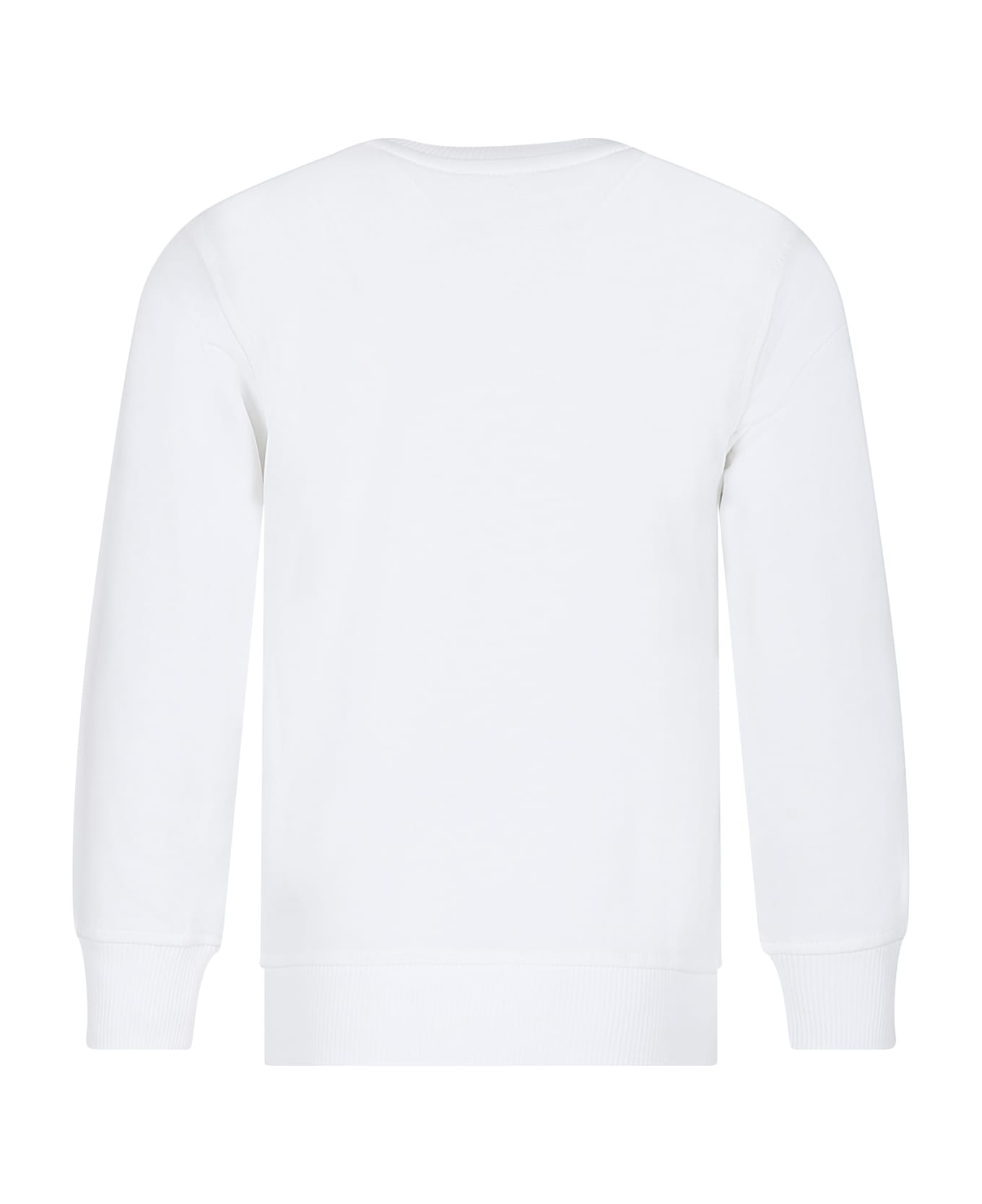 Moschino White Sweatshirt For Kids With Teddy Bear And Logo - White ニットウェア＆スウェットシャツ