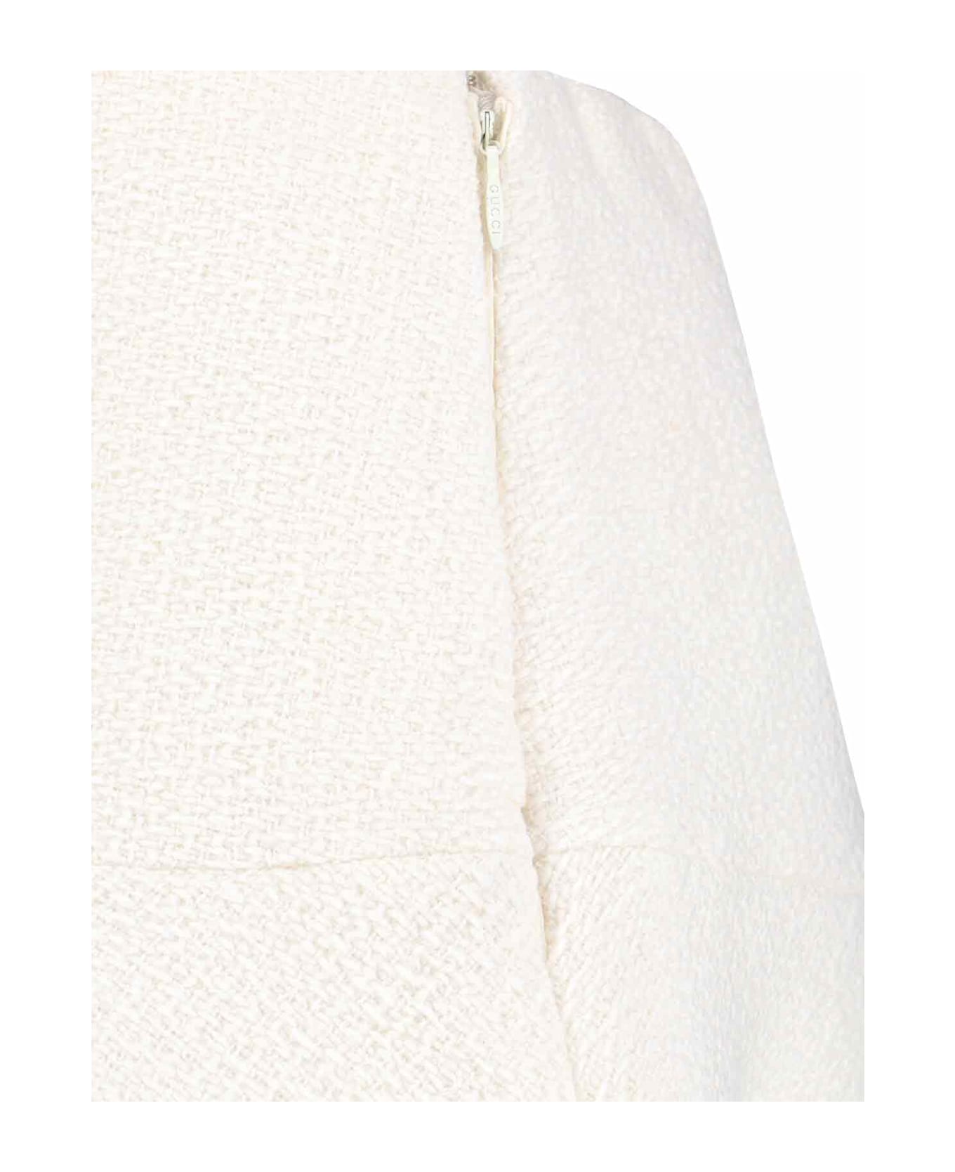 Gucci Tweed Midi Skirt - White