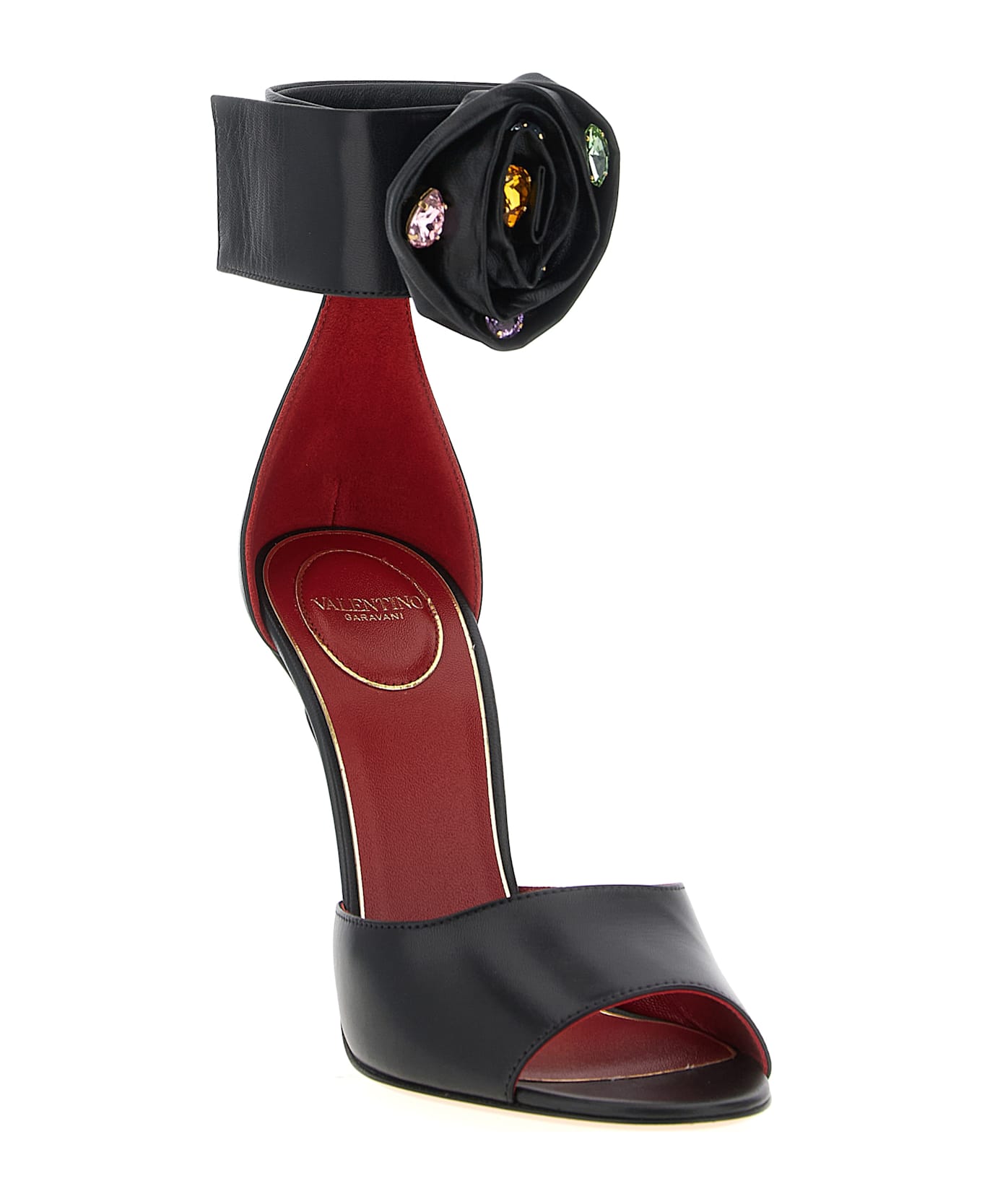 Valentino Garavani 
drip Rose
 Sandals - Black  