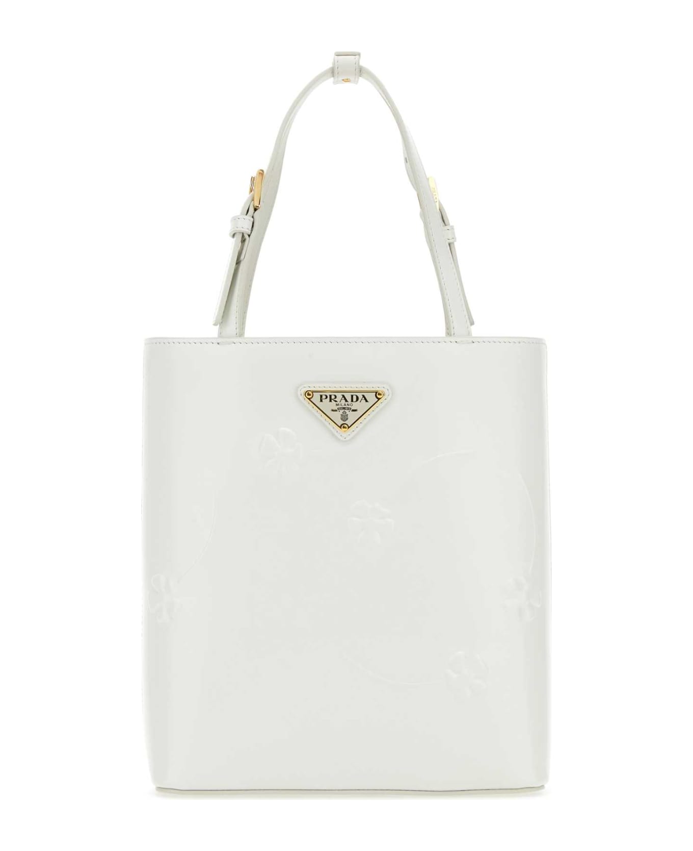 Prada White Leather Handbag - White