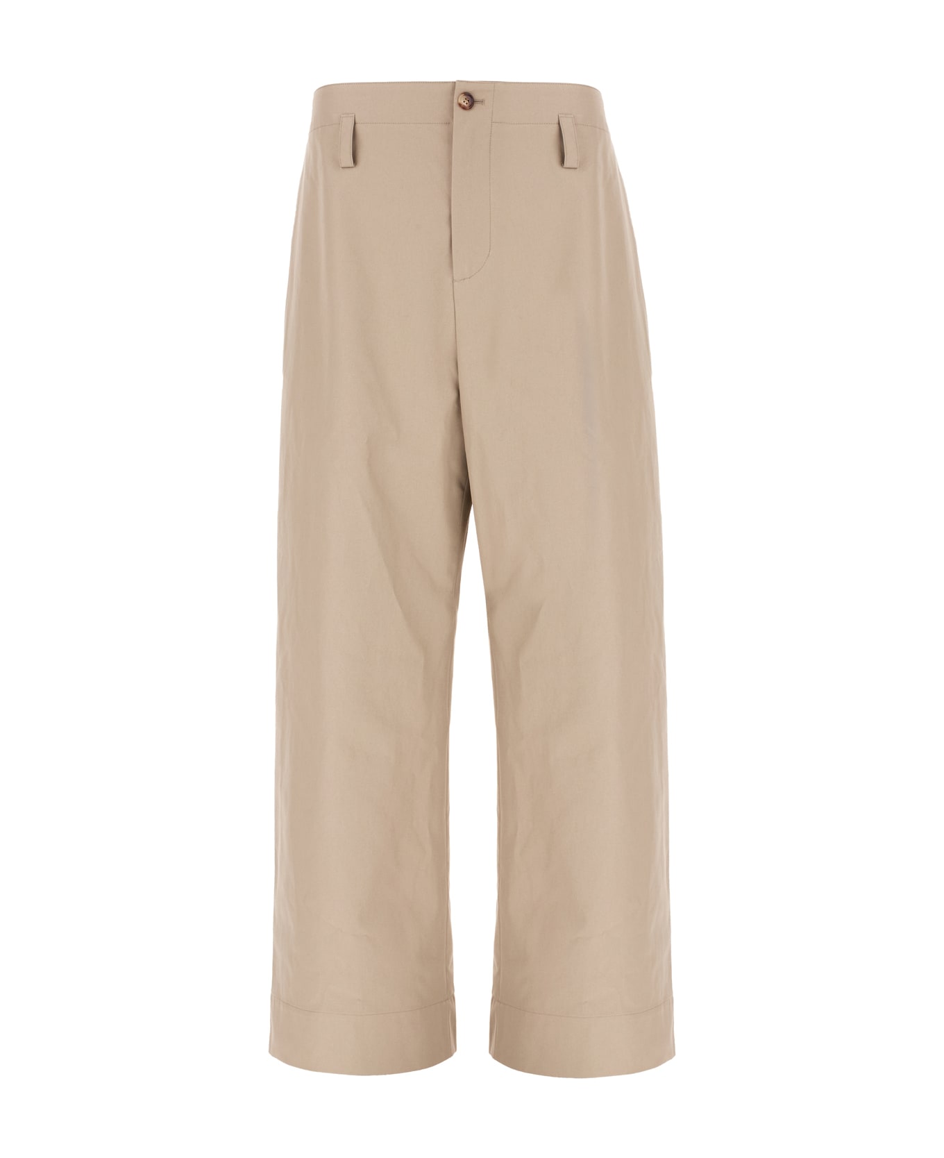 Alexander McQueen Dove Grey Cotton Pants - BEIGE ボトムス