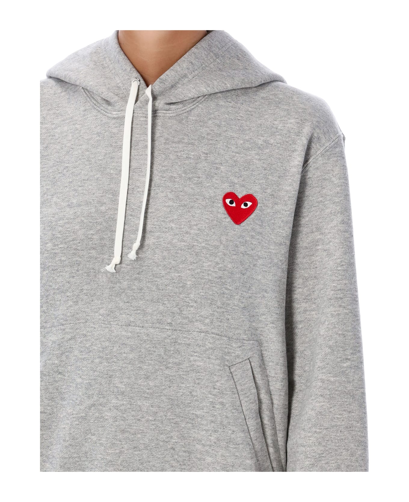 Comme des Garçons Play Red Heart Patch Hoodie - GREY