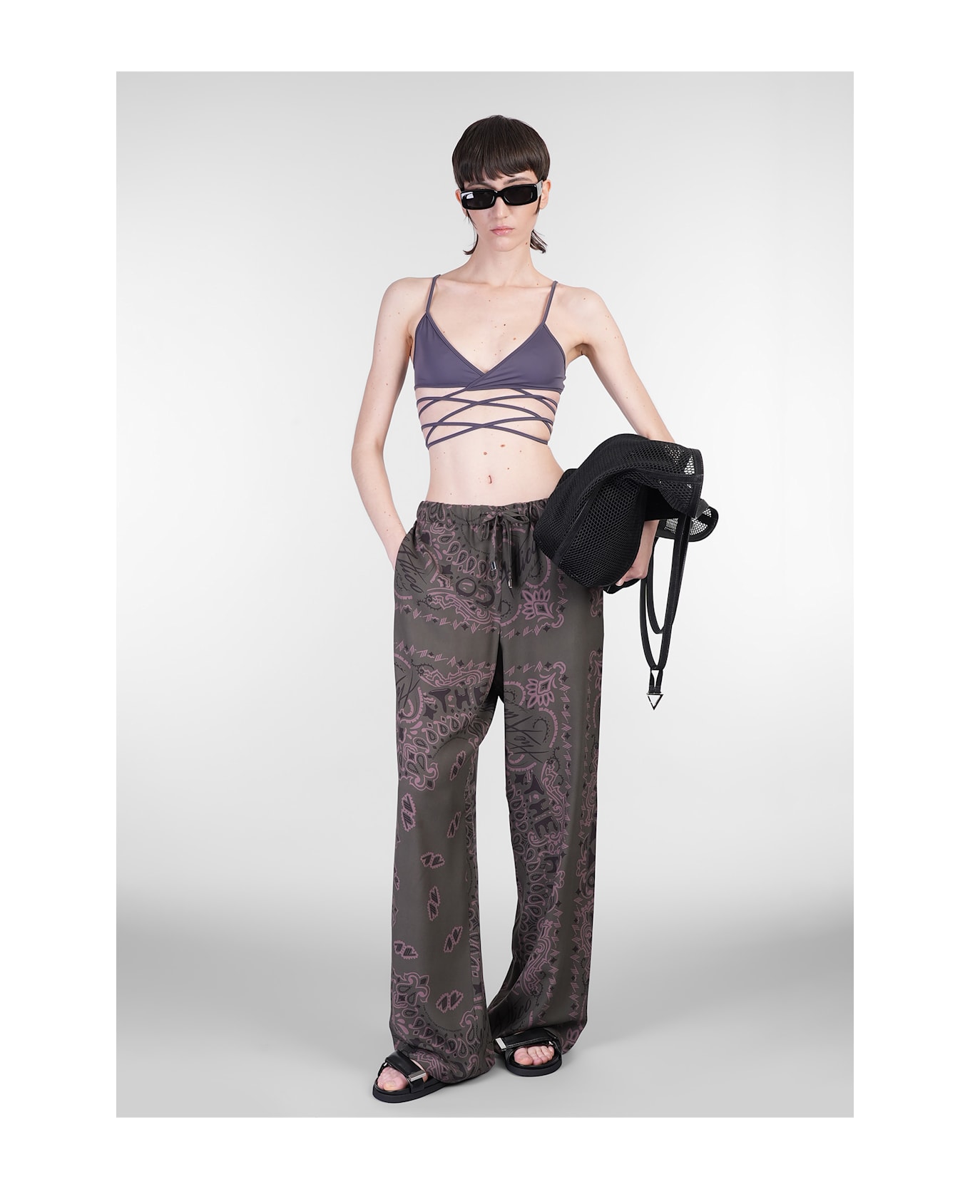 The Attico Pants In Green Viscose - green