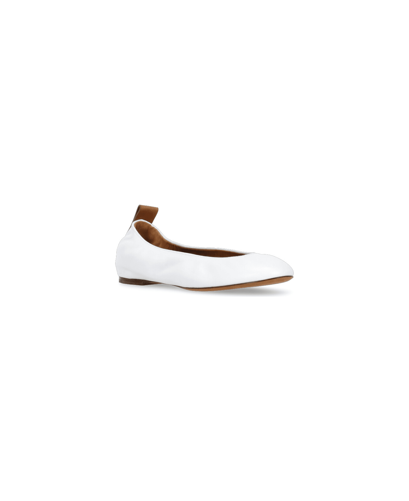 Lanvin Leather Ballet Shoes - White レースアップシューズ
