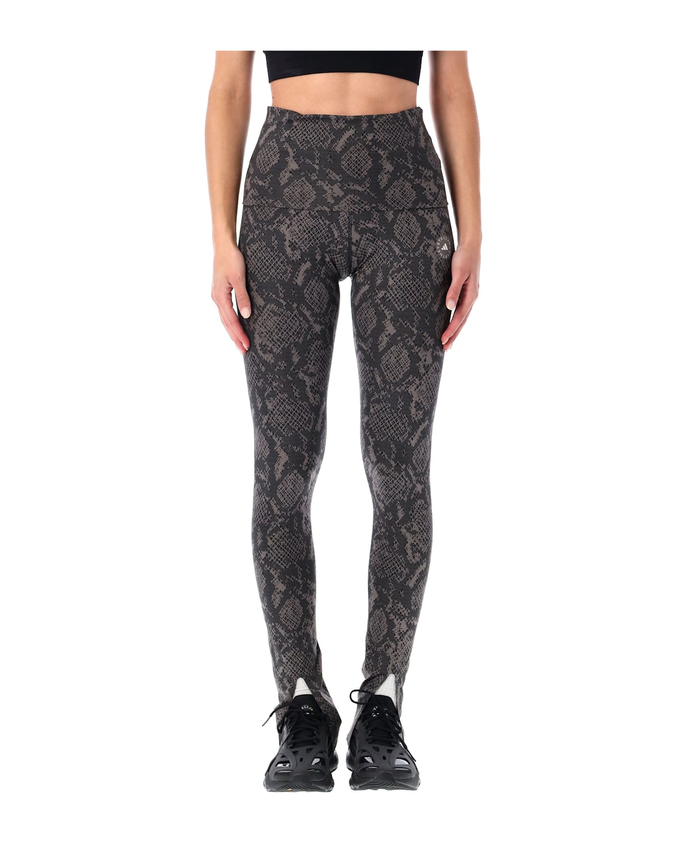 Adidas by Stella McCartney Python Print Rolltop Leggings - CHARCOAL