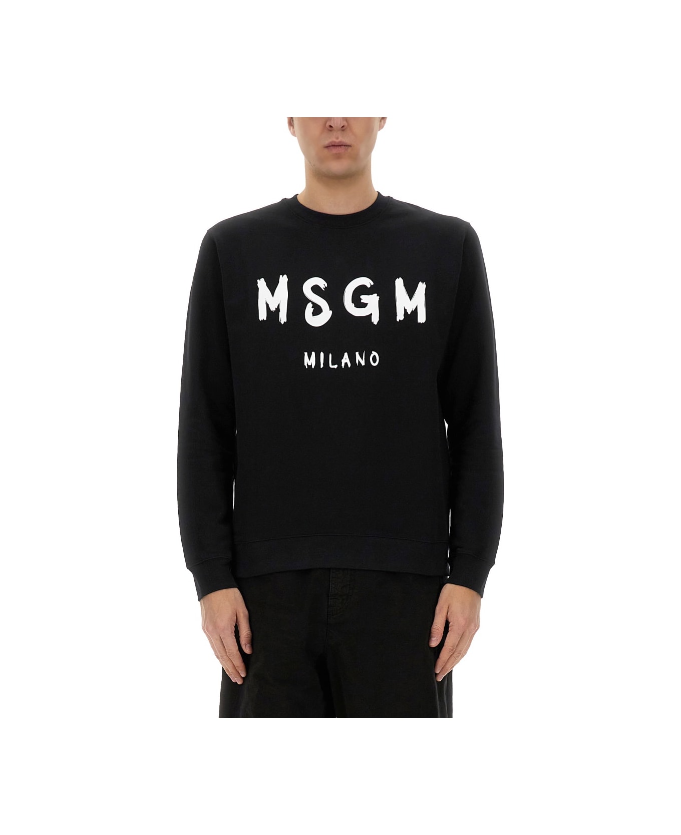 MSGM Cotton Sweatshirt - BLACK