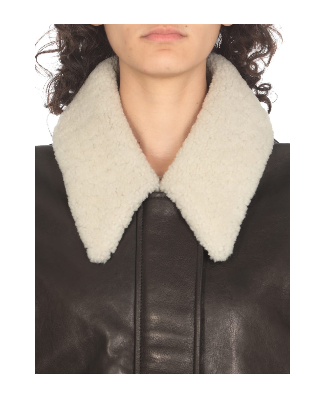 Khaite Leather Shellar Jacket - Black