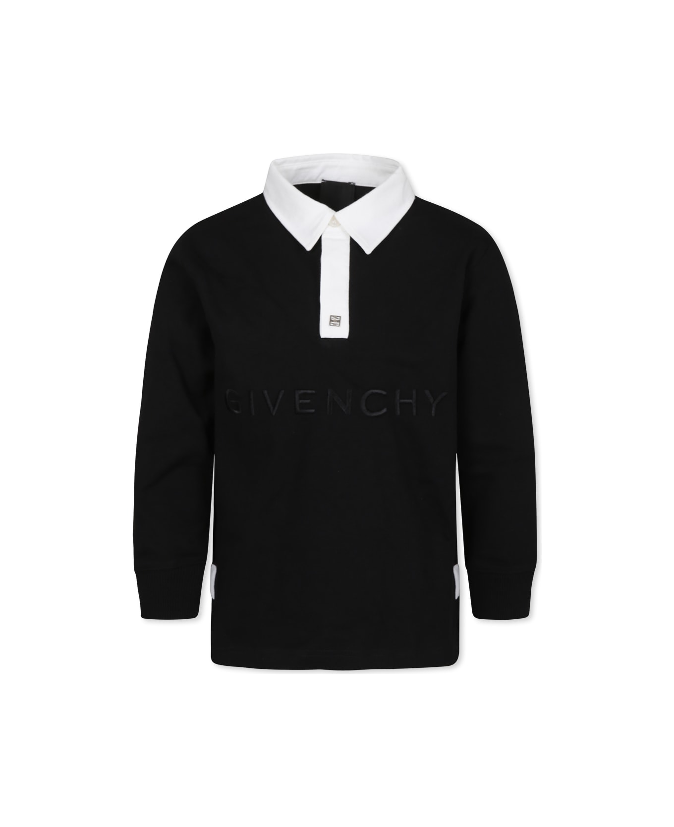 Givenchy Black Polo For Boy With Logo - Black