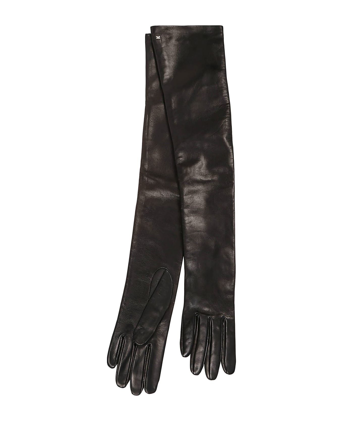 Max Mara Amica Gloves In Black Nappa - Black