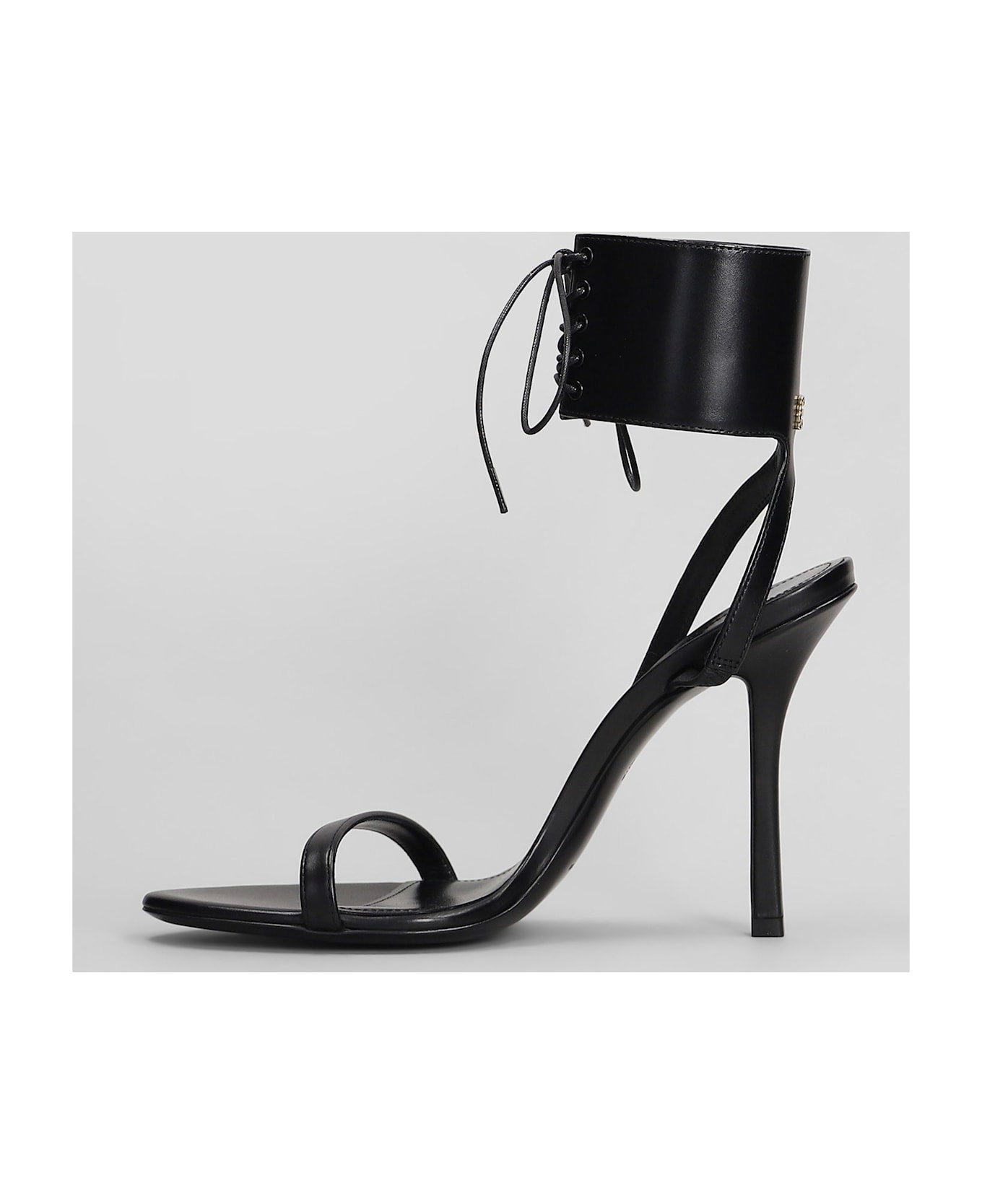Givenchy 4g Liquid Lace Up Sandals In Black Leather - black