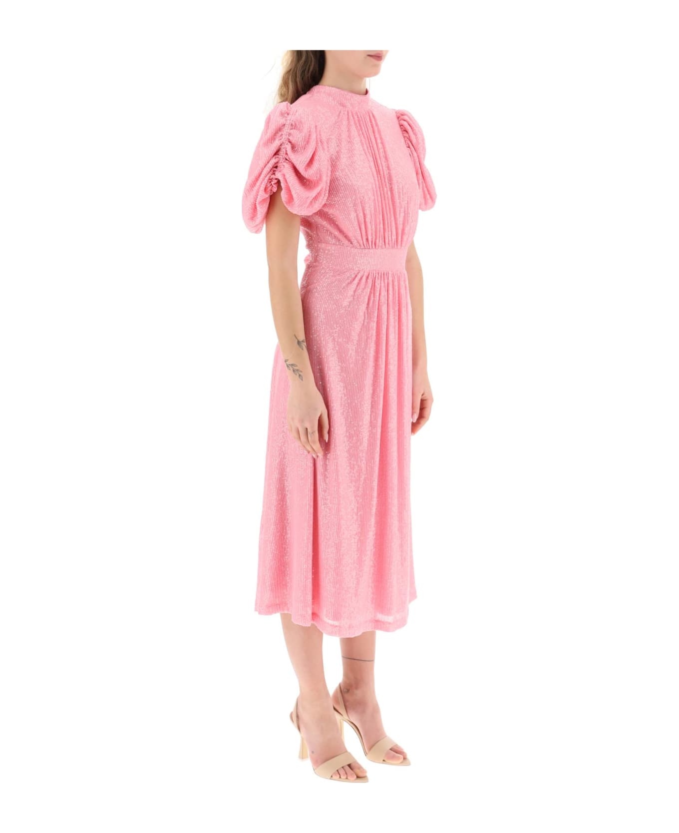 Rotate by Birger Christensen 'noon' Puff Sleeve Sequined Dress - BEGONIA PINK (Pink)