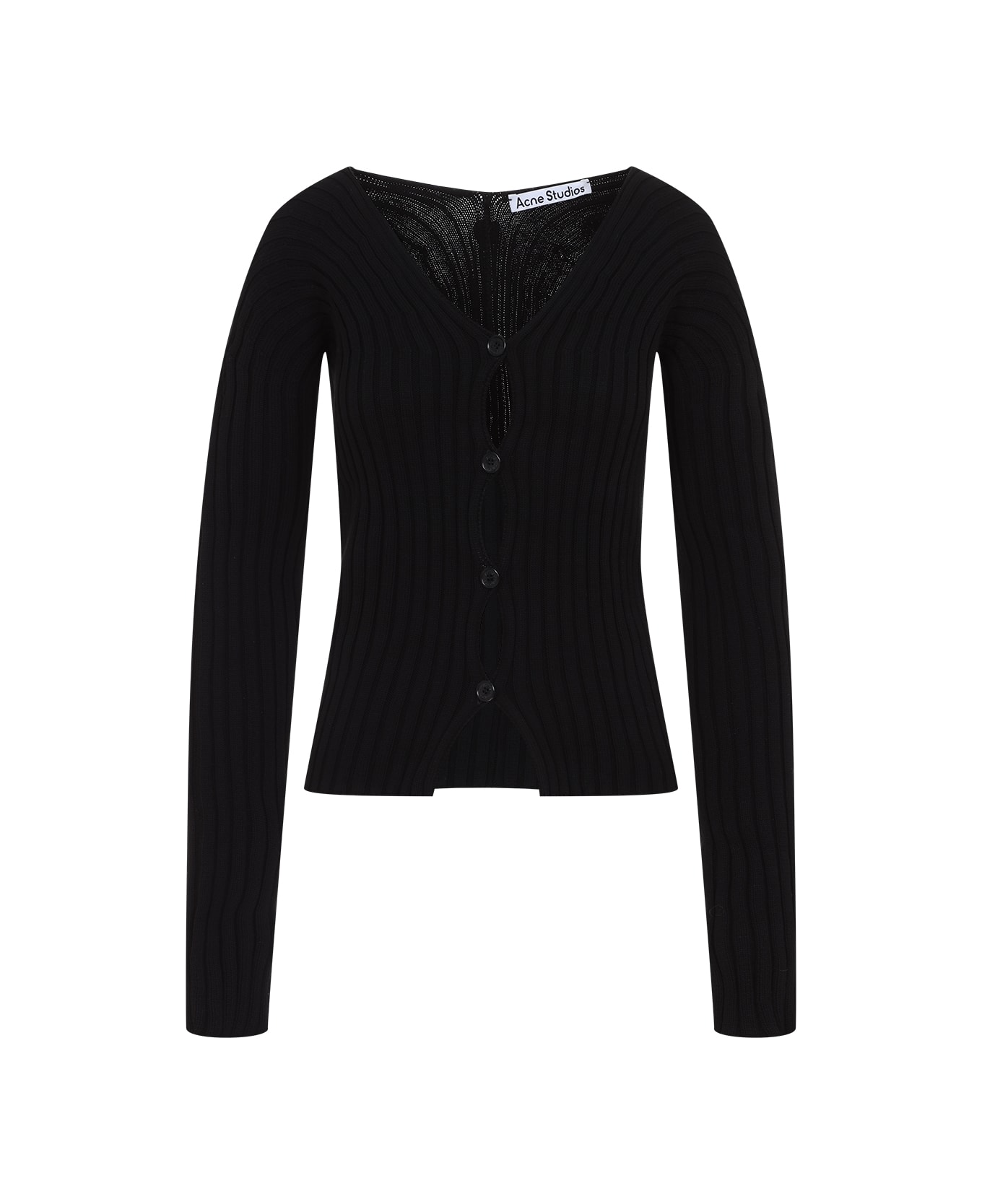 Acne Studios Ribbed Cotton Cardigan - Black