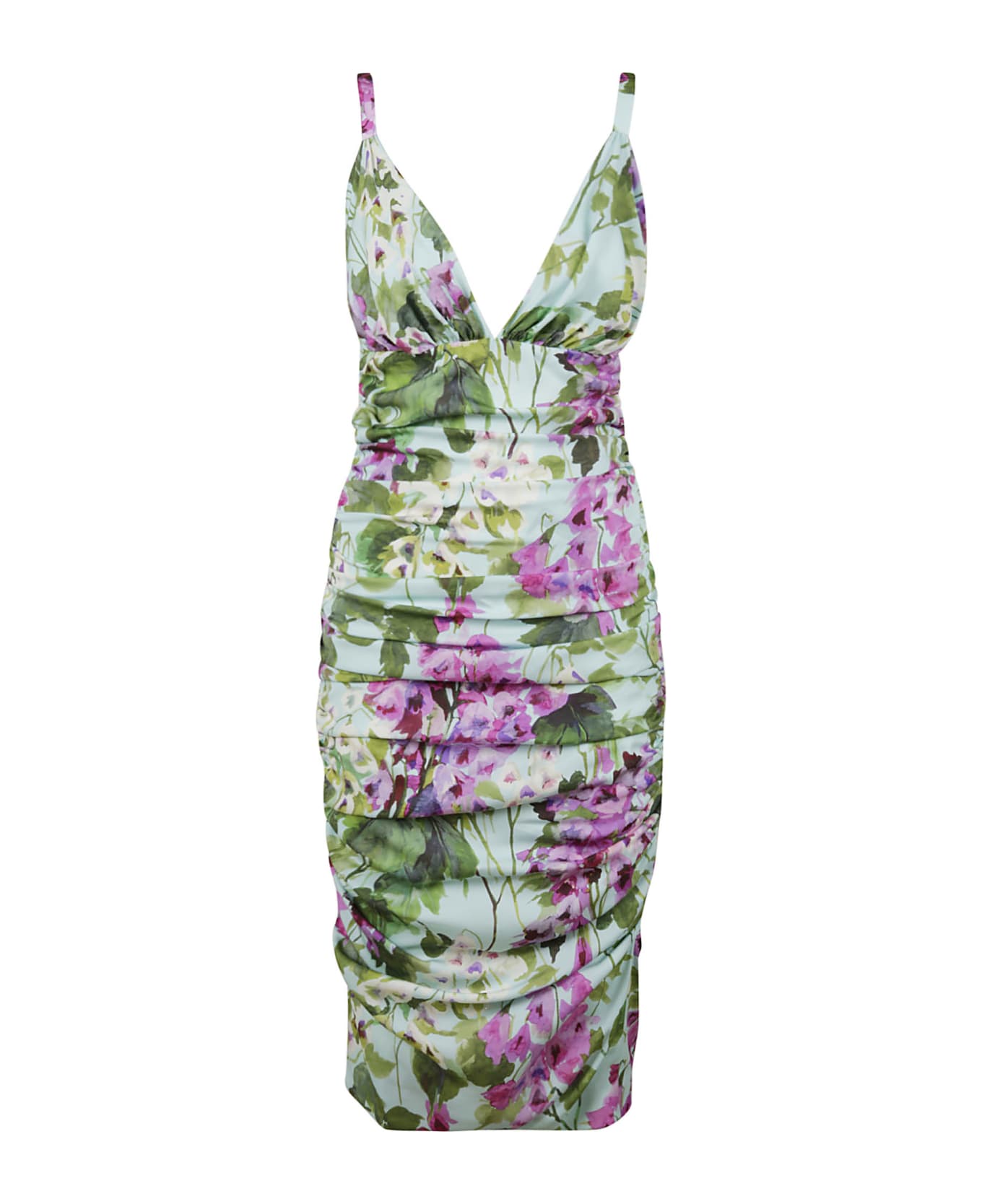 Dolce & Gabbana Sleeveless Printed Dress - sky blue