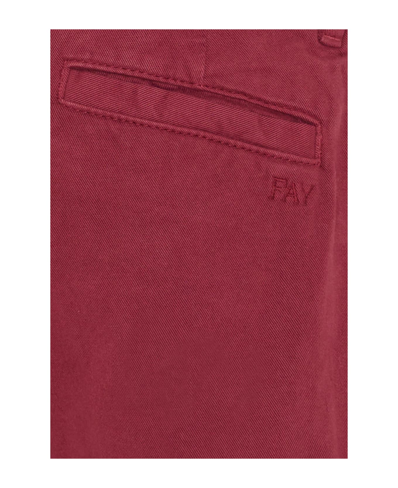 Fay Burgundy Trousers For Boy With Logo - Bordeaux ボトムス
