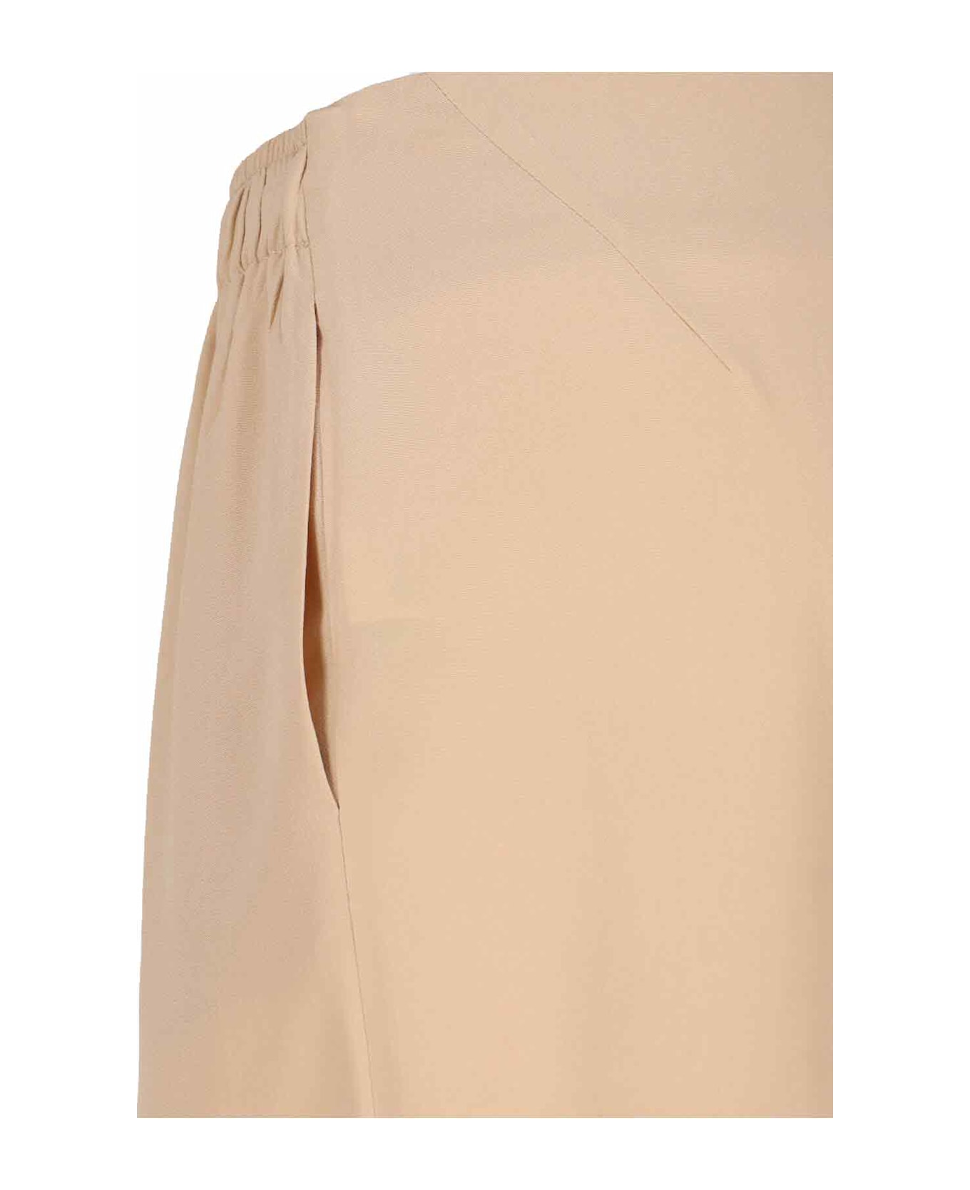 Ermanno Scervino Wide Silk Trousers - Beige