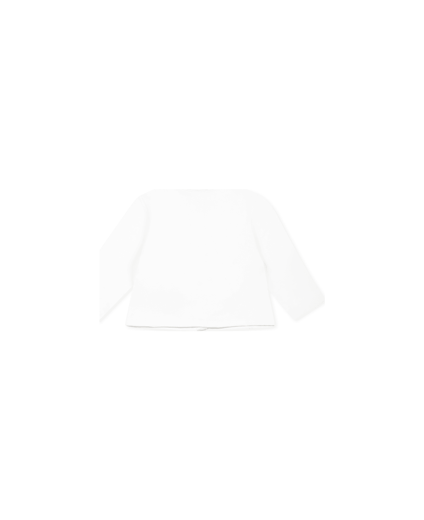 Balmain White Jacket For Baby Girl With Logo - White