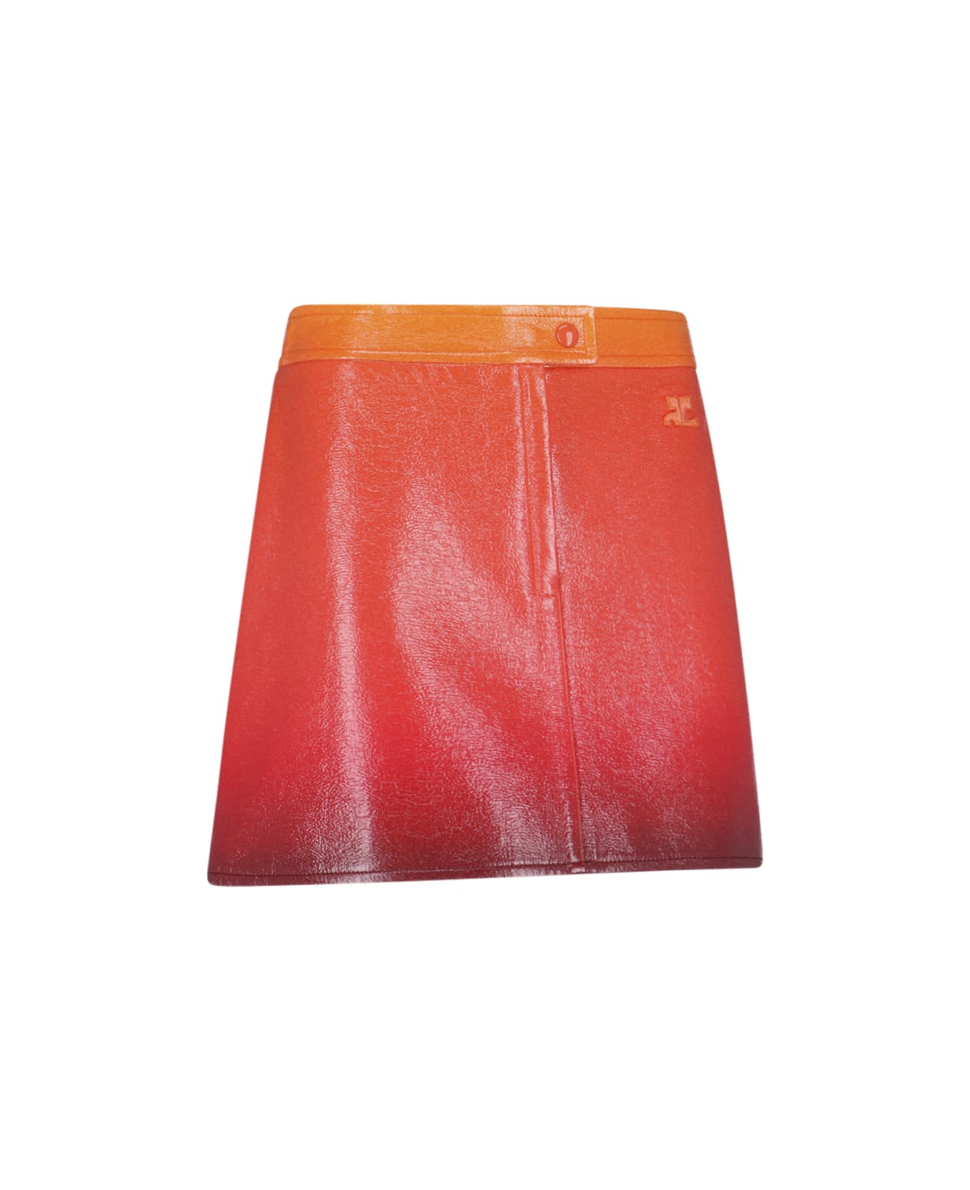 Courrèges 'iconic Vinyl' Mini Skirt - Orange