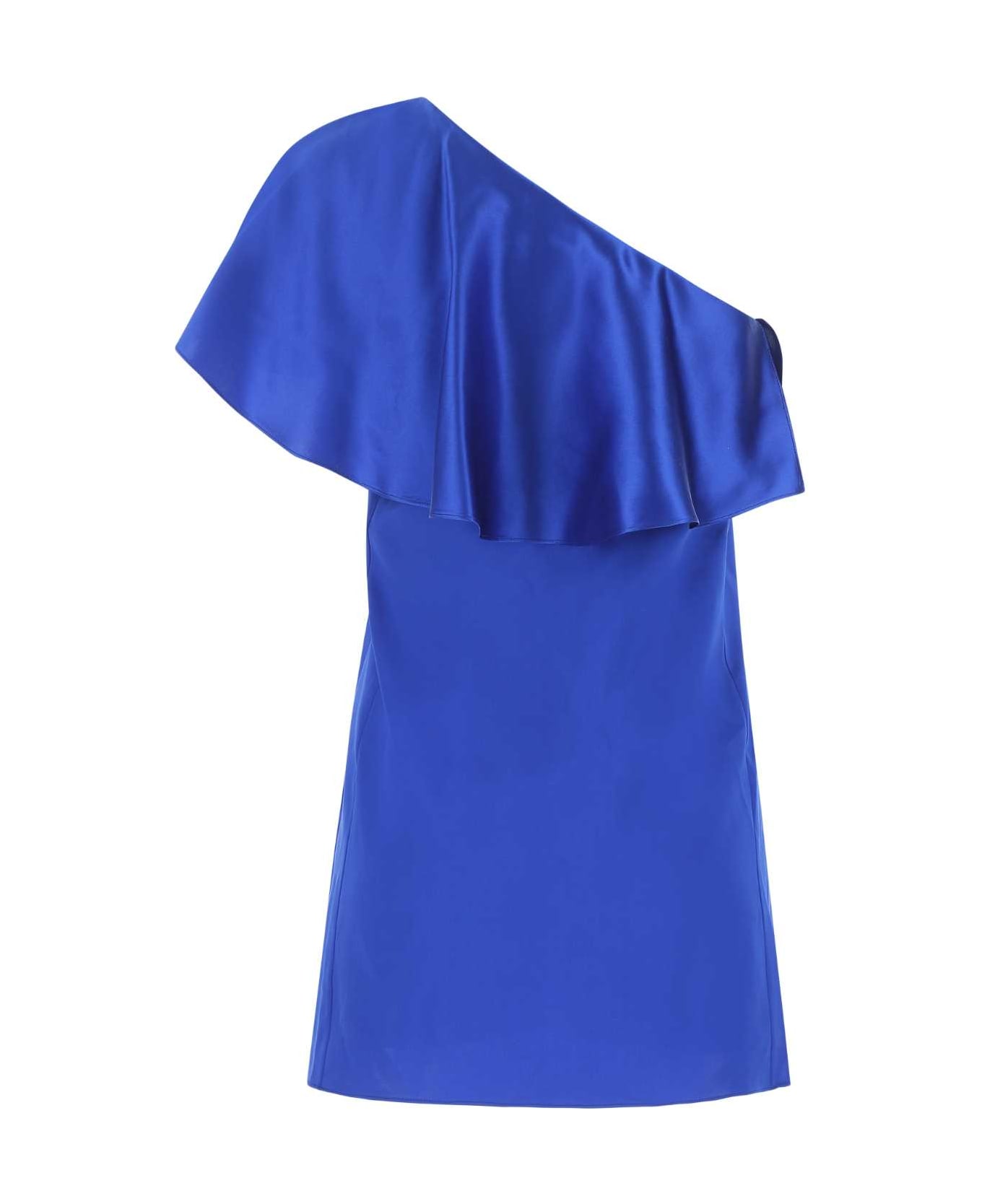Saint Laurent Blue Satin Mini Dress - 4164