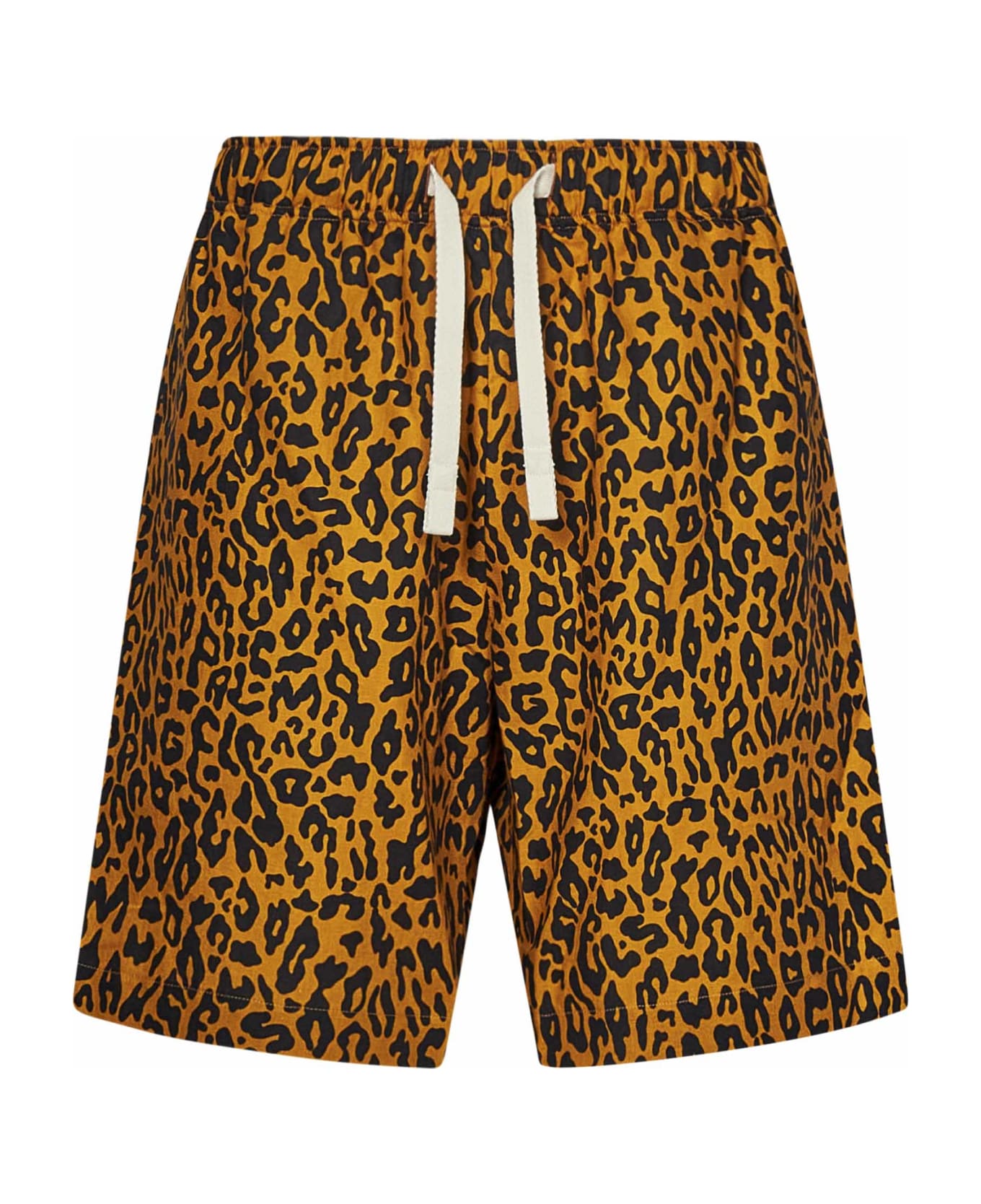 Palm Angels Leopard Printed Drawstring Shorts - Orange ショートパンツ