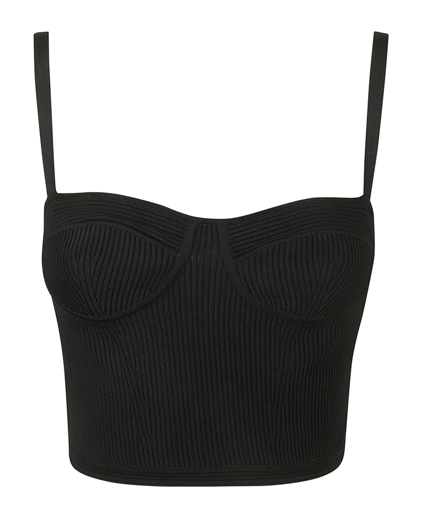 Alexander McQueen Knit Cropped Top - Black トップス