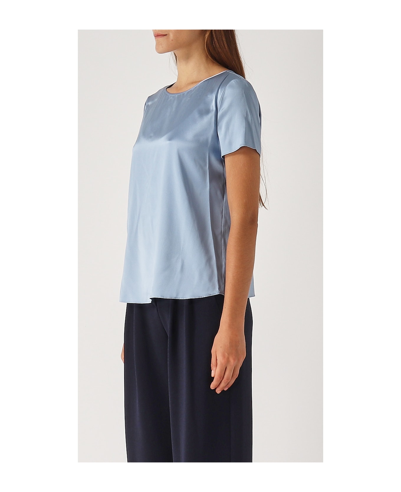 Emporio Armani Silk Top-wear - AZZURRO CHIARO