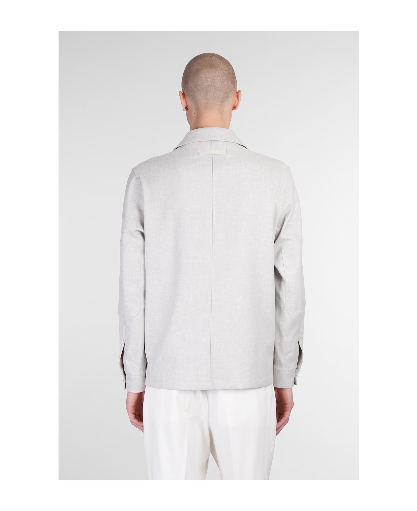 Zegna Casual Jacket In Beige Linen - beige