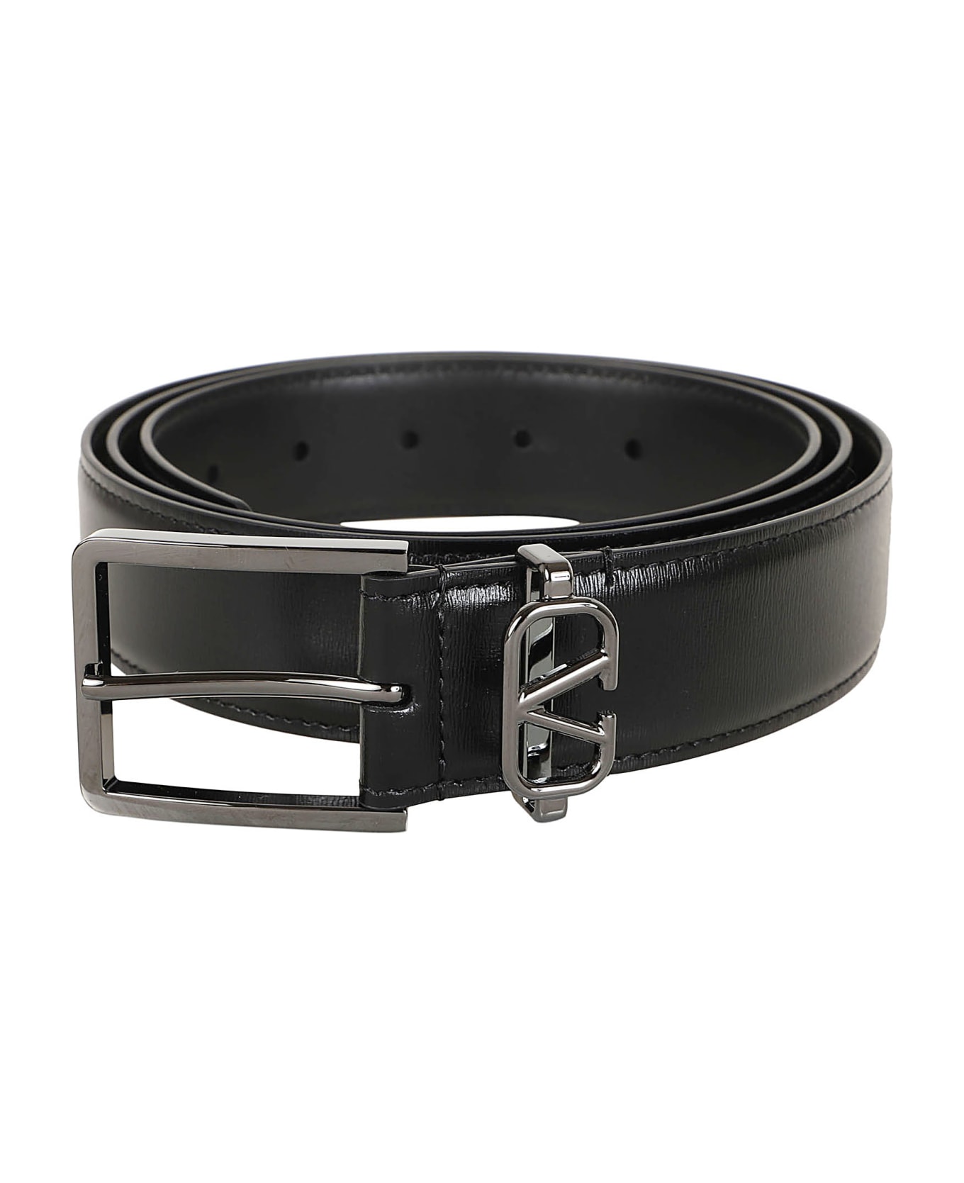 Valentino Garavani Buckle Belt H. 35 Mini Vlogo Signature - No Nero