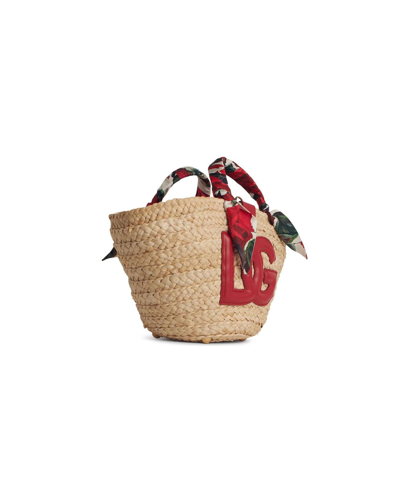 Dolce & Gabbana 'rafia' Red Corn Blend Shopping Bag - ROSA ROSSA F.BCO
