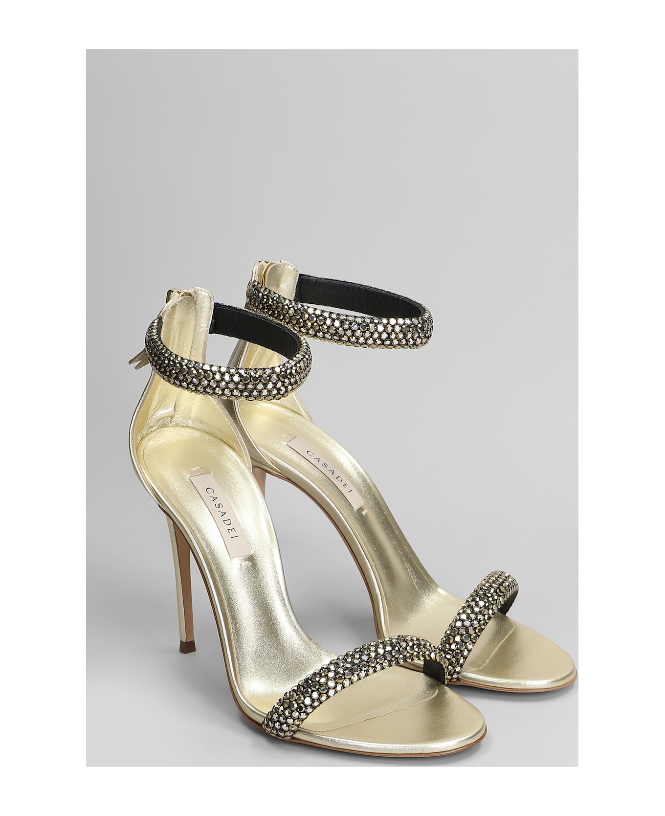 Casadei Julia Olimpo Sandals In Gold Leather - gold サンダル
