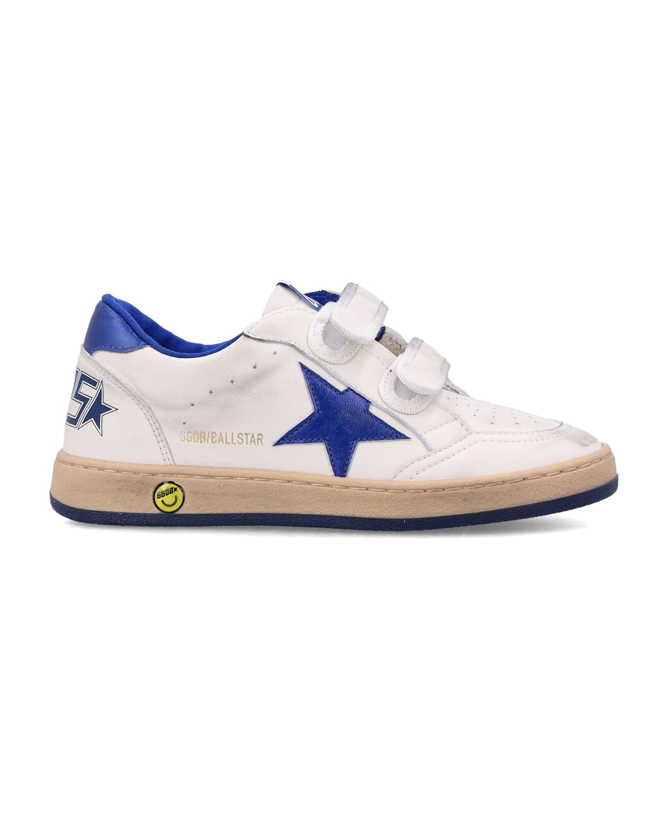 Golden Goose Kid - Ball Star Strap Sneakers - WHITE/BLUE