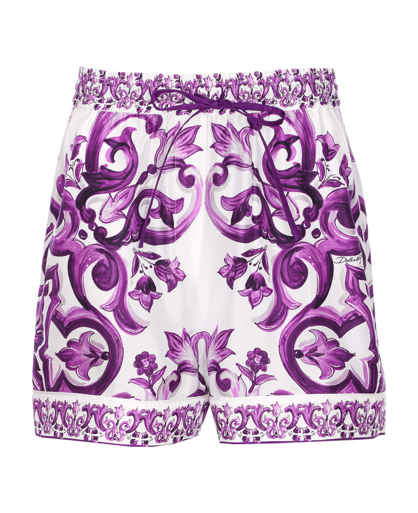 Dolce 
Gabbana Majolica Print Shorts - MAIOLICA 1L VIOLA