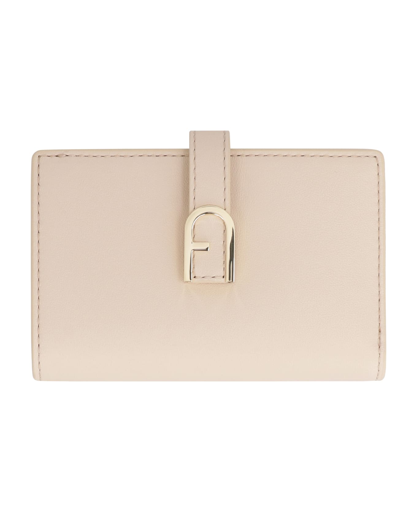 Furla Flow Leather Wallet - Beige