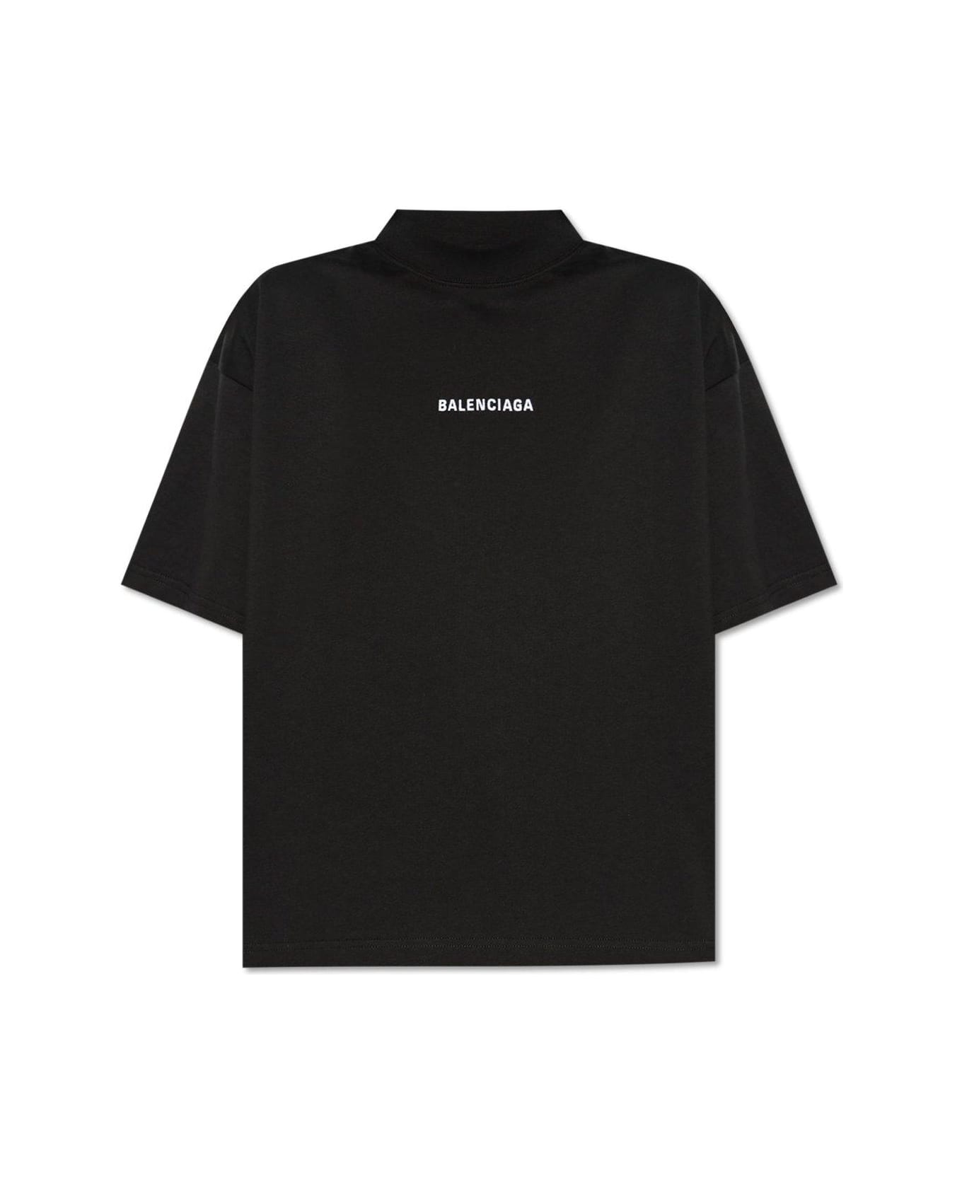 Balenciaga Logo Crop T-shirt - Black