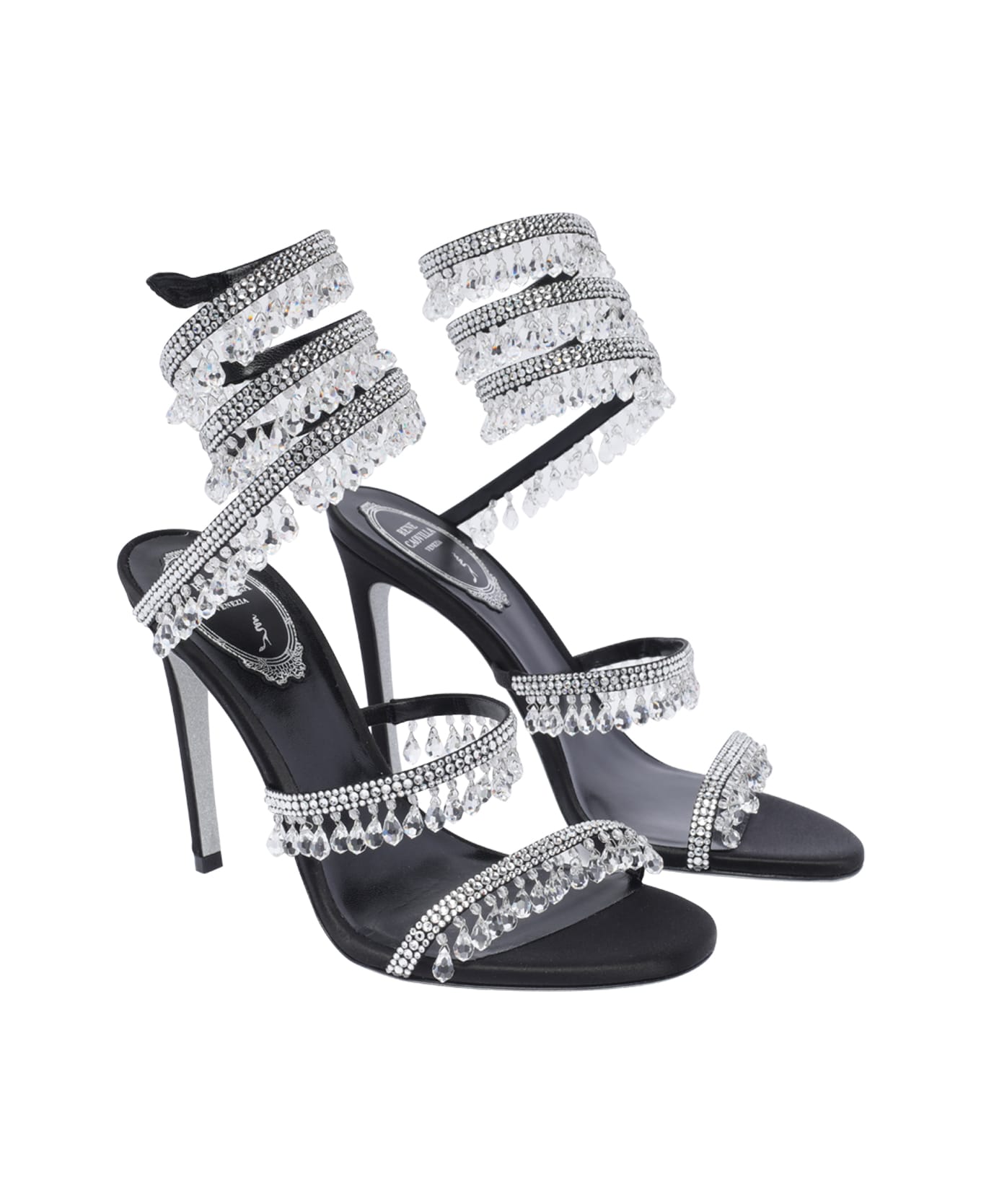 René Caovilla Chandelier Gioiello Pump Sandals - Black