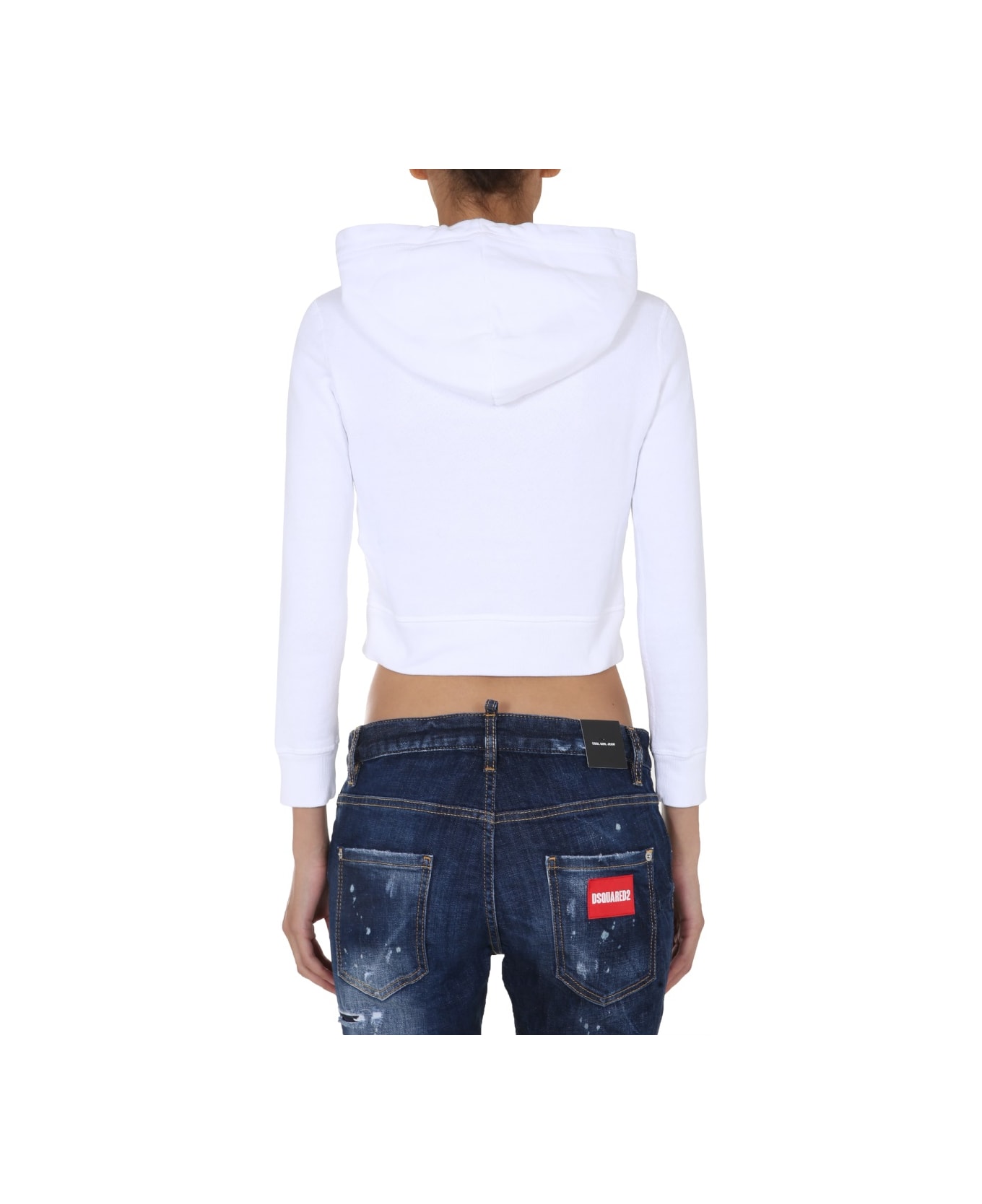 Dsquared2 Cropped Sweatshirt - WHITE