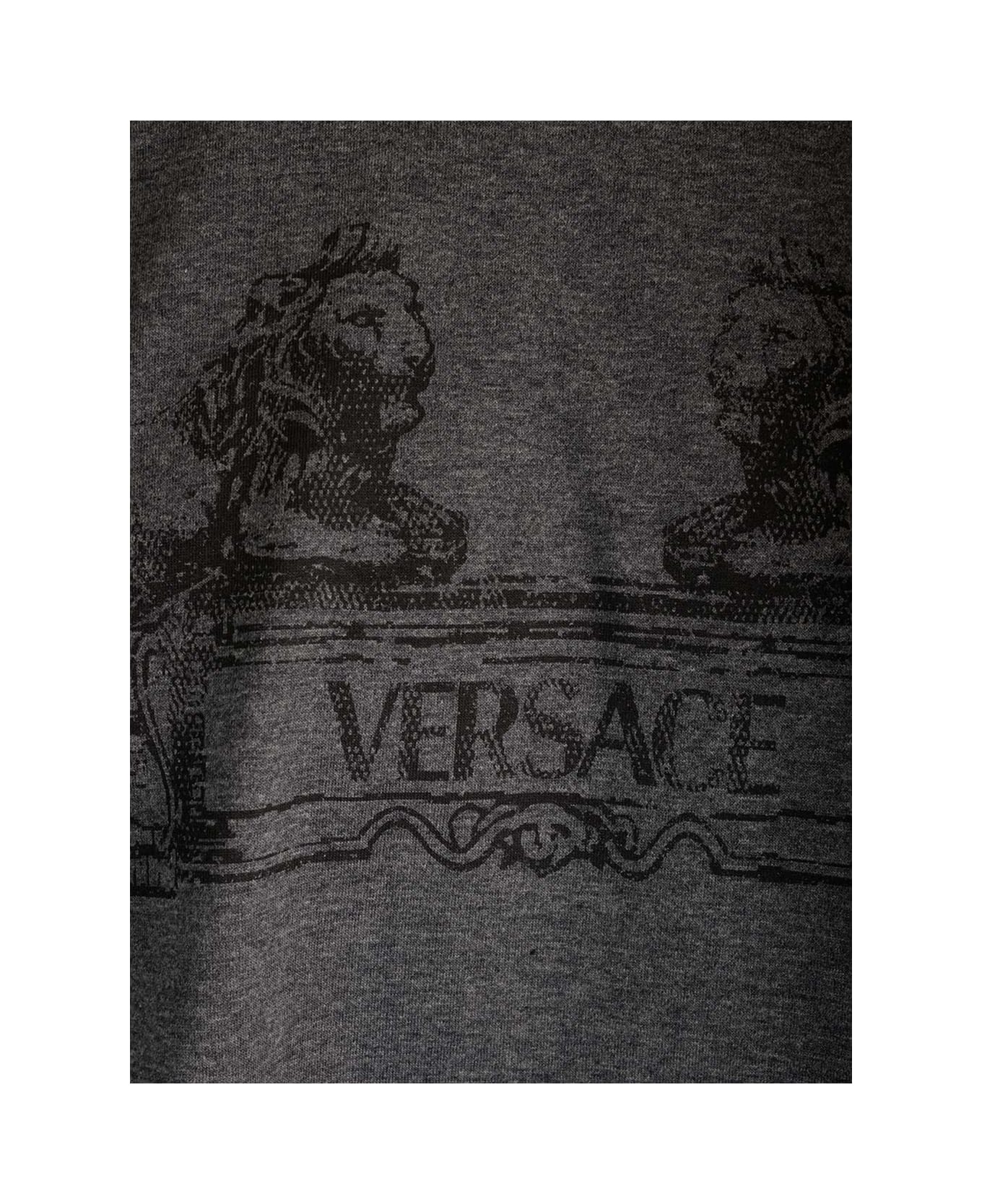 Versace 'cartouche' T-shirt - Grigio Scuro Melange