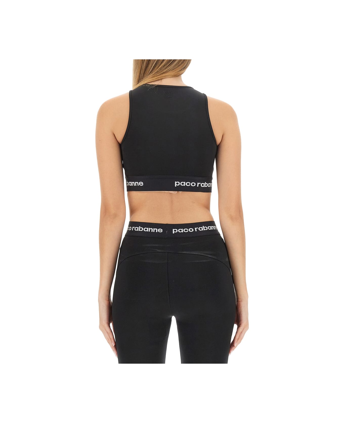 Paco Rabanne Tops With Logo - BLACK